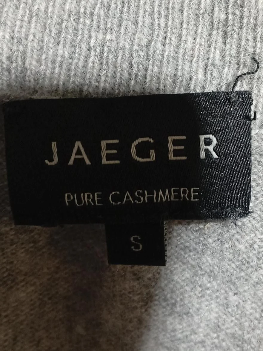 Jaeger Women's Jumper S Grey 100% Cashmere Roll Neck Pullover - Image 5