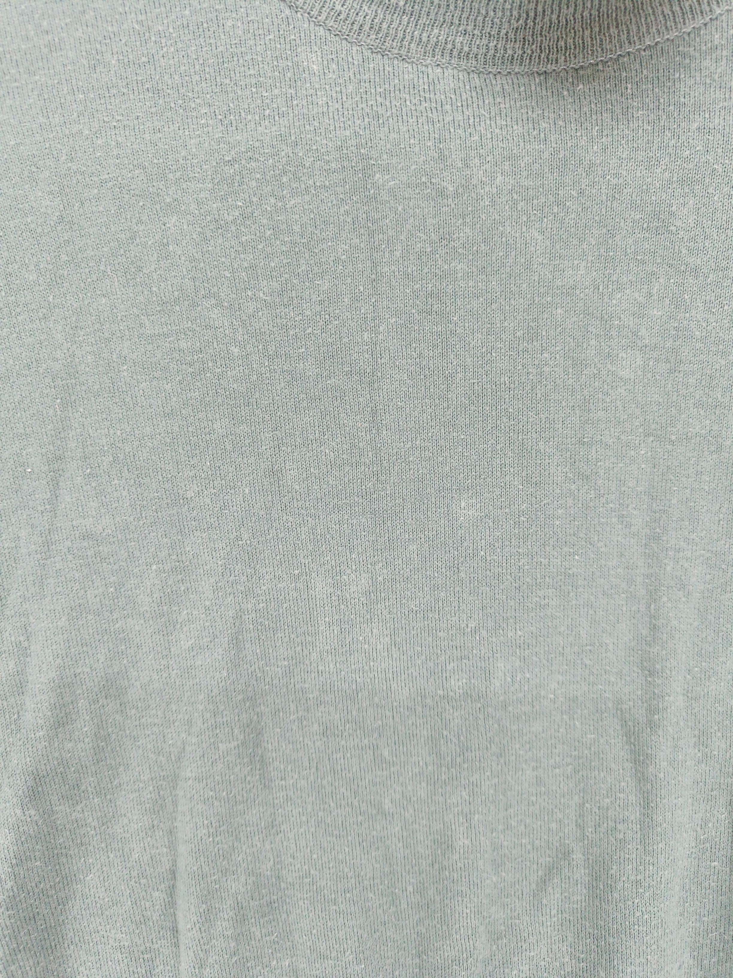 Jaeger Women's Jumper UK 10 Green 100% Cotton Mock Neck Pullover - Image 5