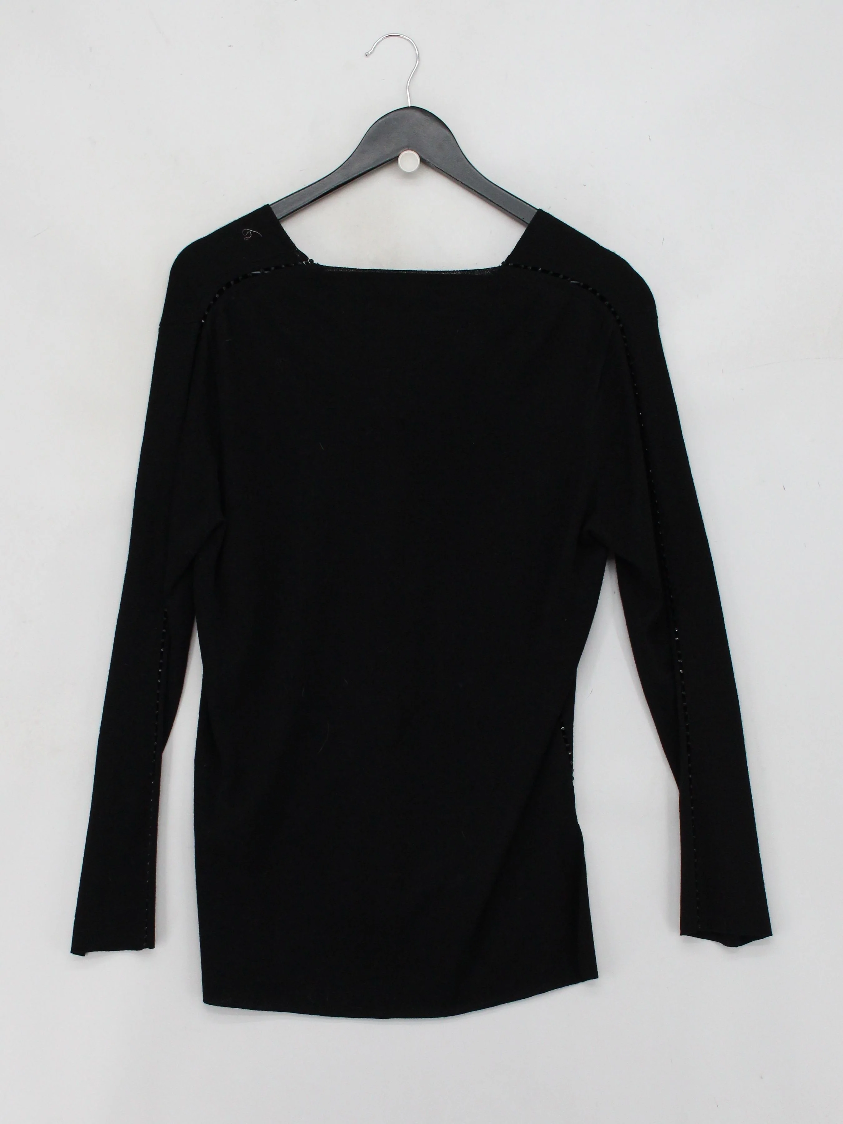 Jaeger Women's Jumper XL Black Wool with Viscose V-Neck Pullover - Image 2
