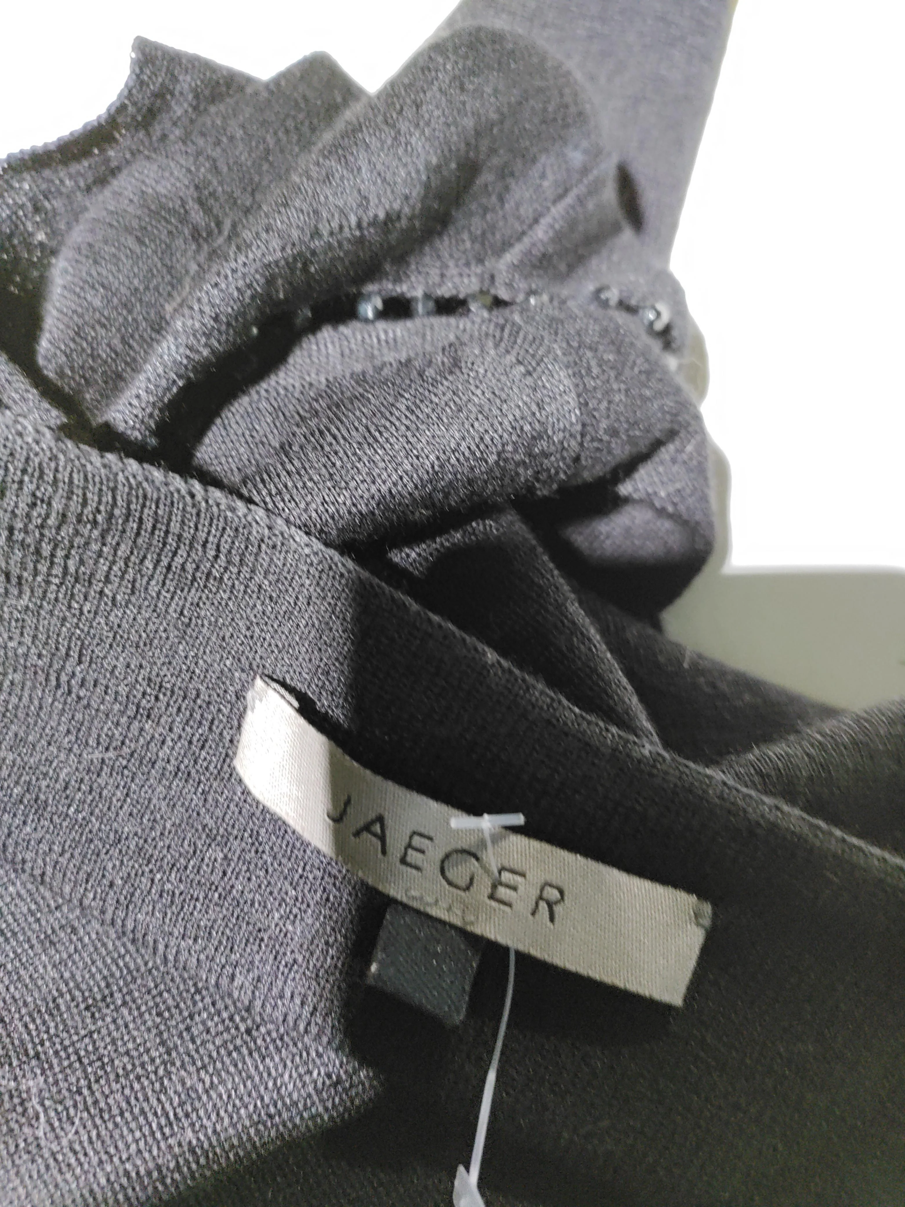 Jaeger Women's Jumper XL Black Wool with Viscose V-Neck Pullover - Image 5