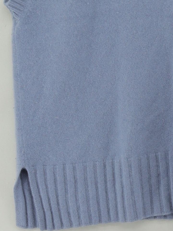 Jaeger Women's Jumper XL Blue 100% Cashmere Crew Neck Vest - Image 4