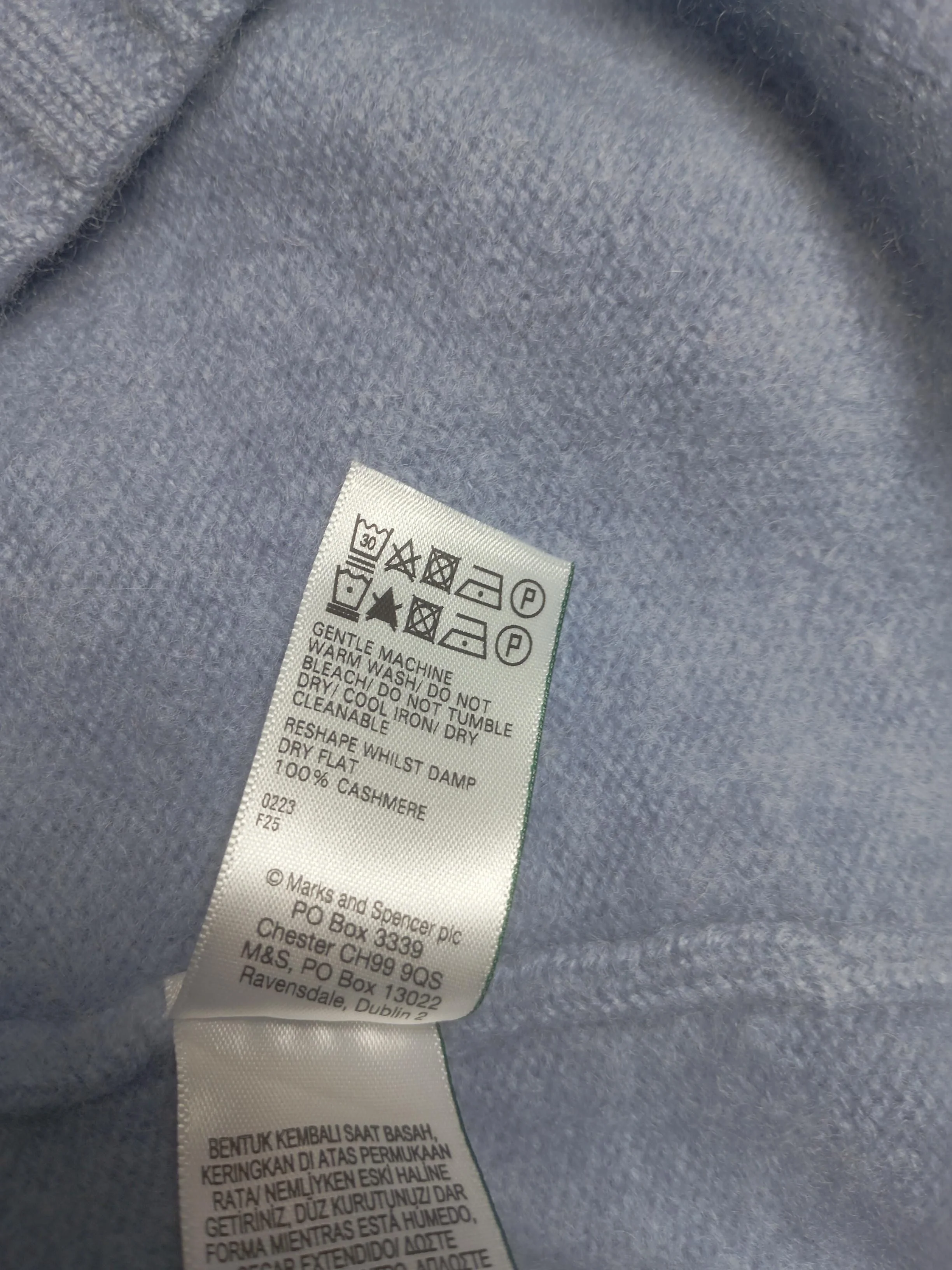Jaeger Women's Jumper XL Blue 100% Cashmere Crew Neck Vest - Image 6