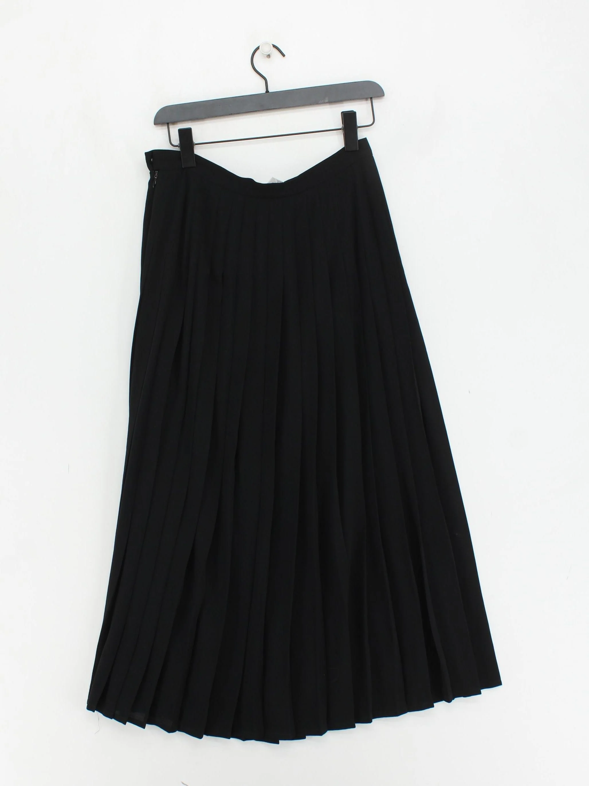 Jaeger Women's Midi Skirt L Black 100% Polyester Midi Pleated - Image 2