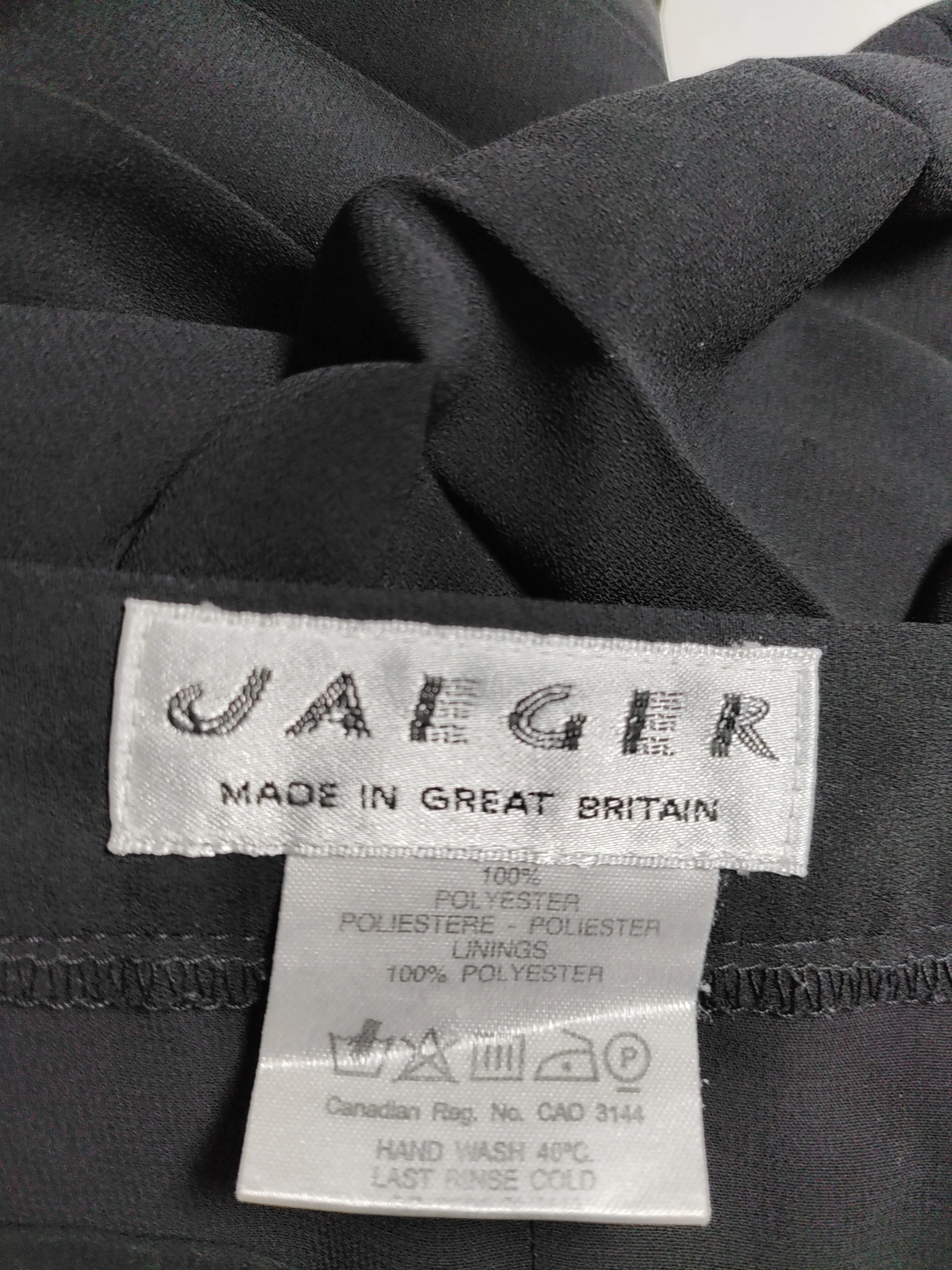 Jaeger Women's Midi Skirt L Black 100% Polyester Midi Pleated - Image 5