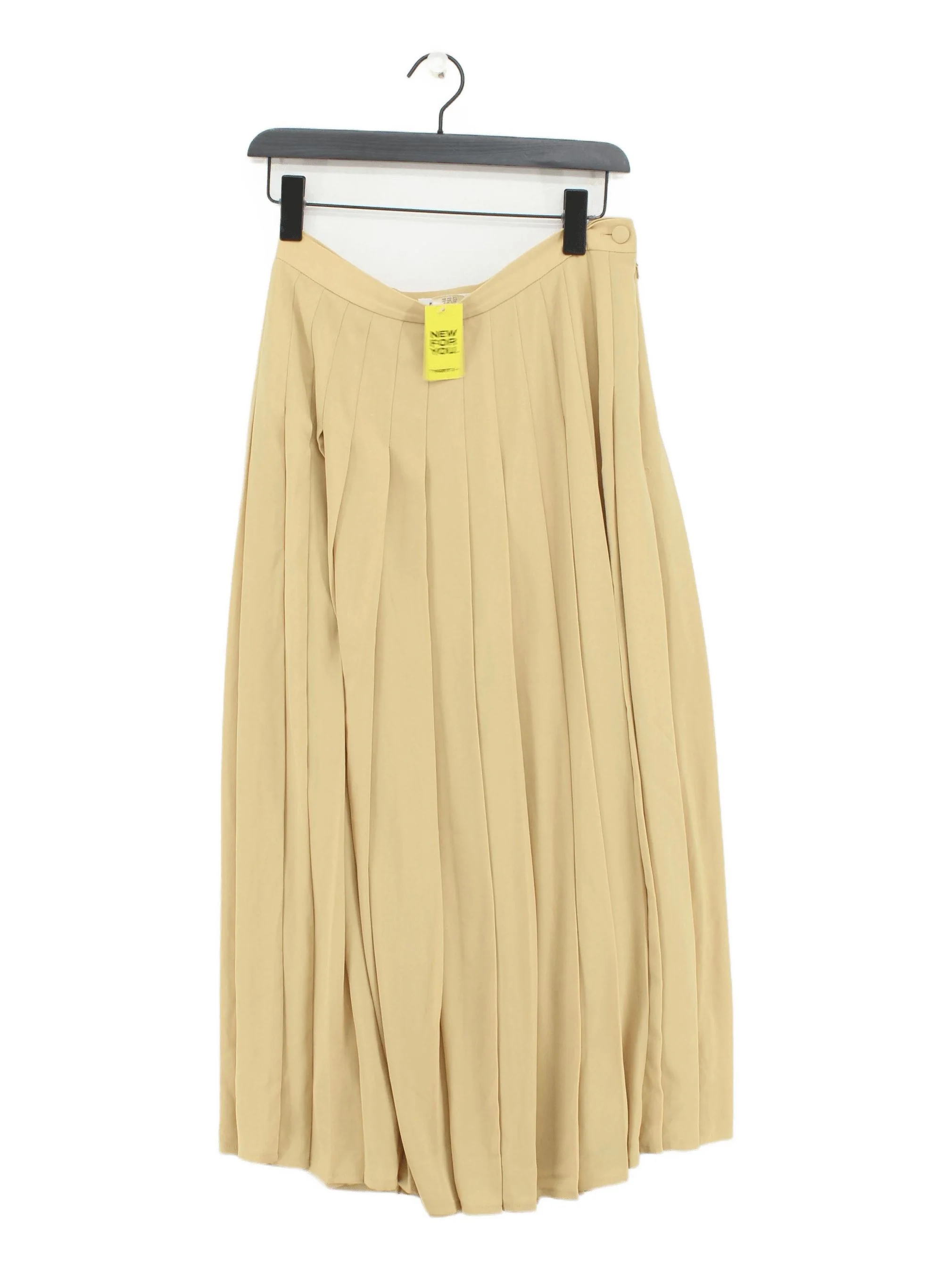 Jaeger Women's Midi Skirt M Cream 100% Polyester Midi Pleated