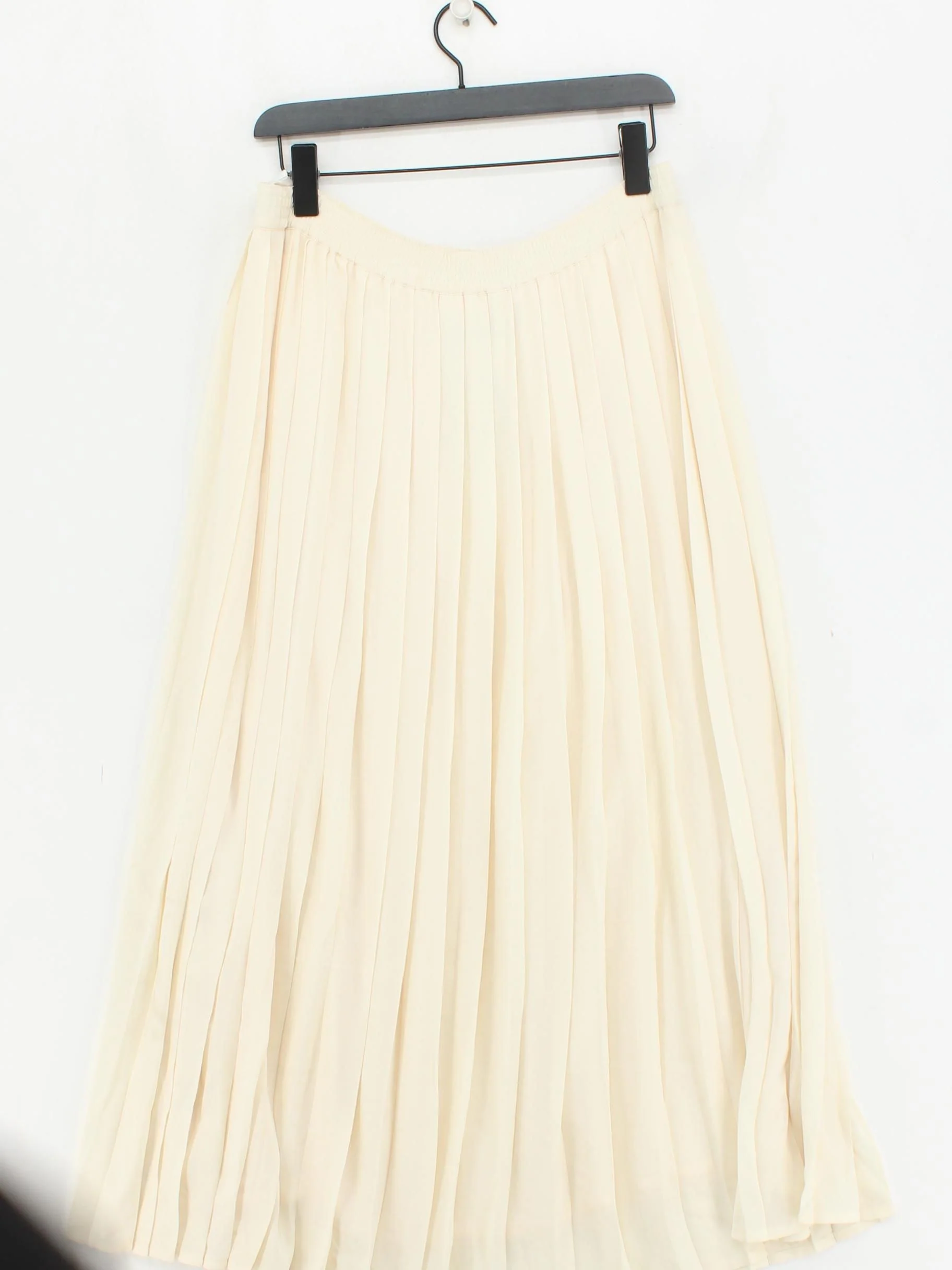 Jaeger Women's Midi Skirt UK 14 Cream 100% Polyester Midi Pleated - Image 2