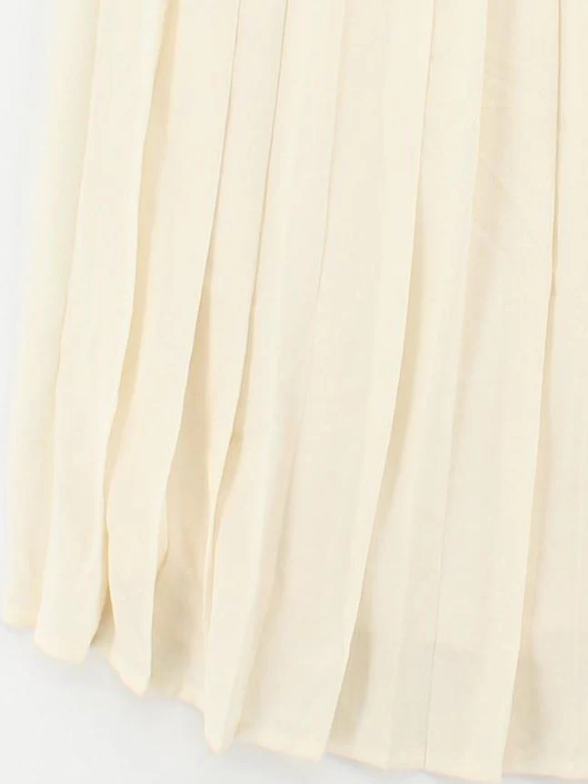 Jaeger Women's Midi Skirt UK 14 Cream 100% Polyester Midi Pleated - Image 4