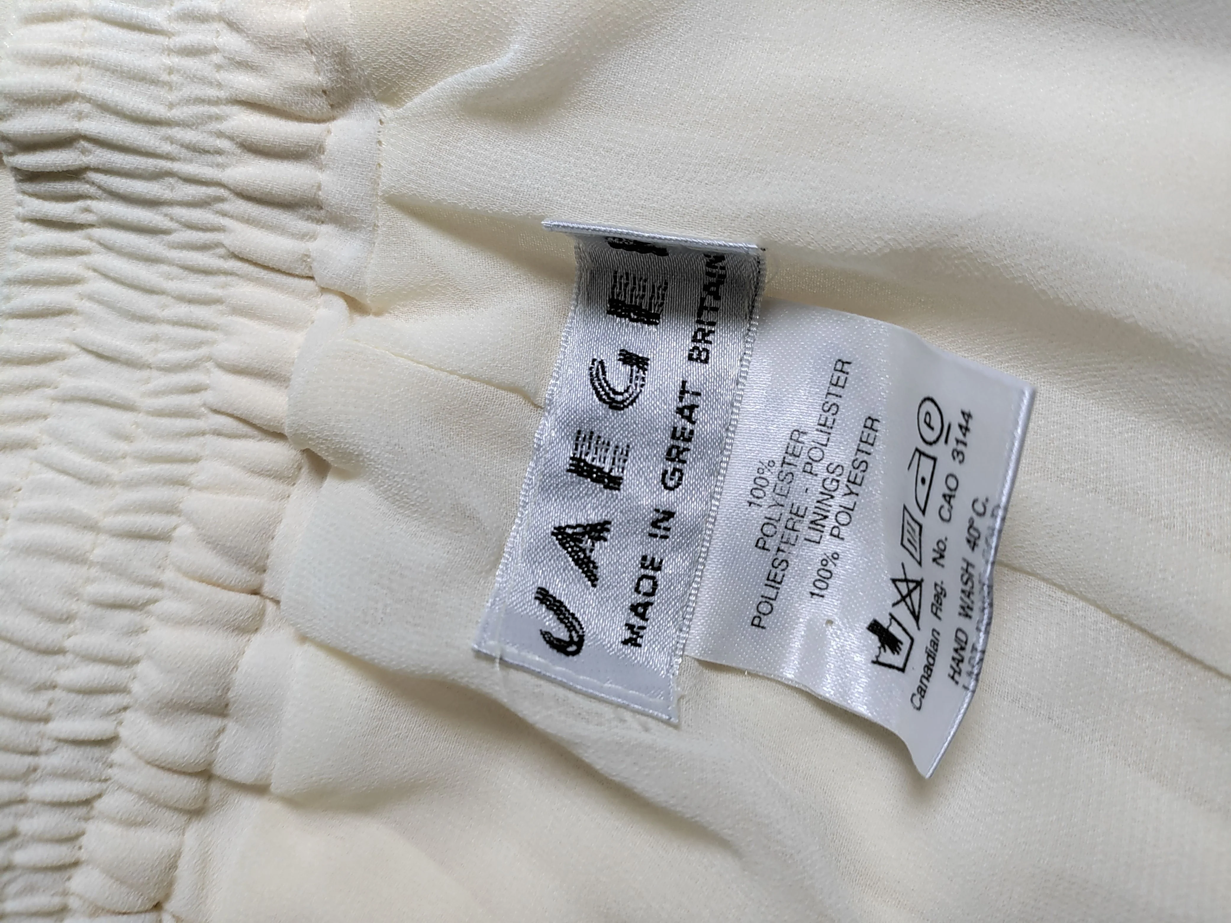 Jaeger Women's Midi Skirt UK 14 Cream 100% Polyester Midi Pleated - Image 6