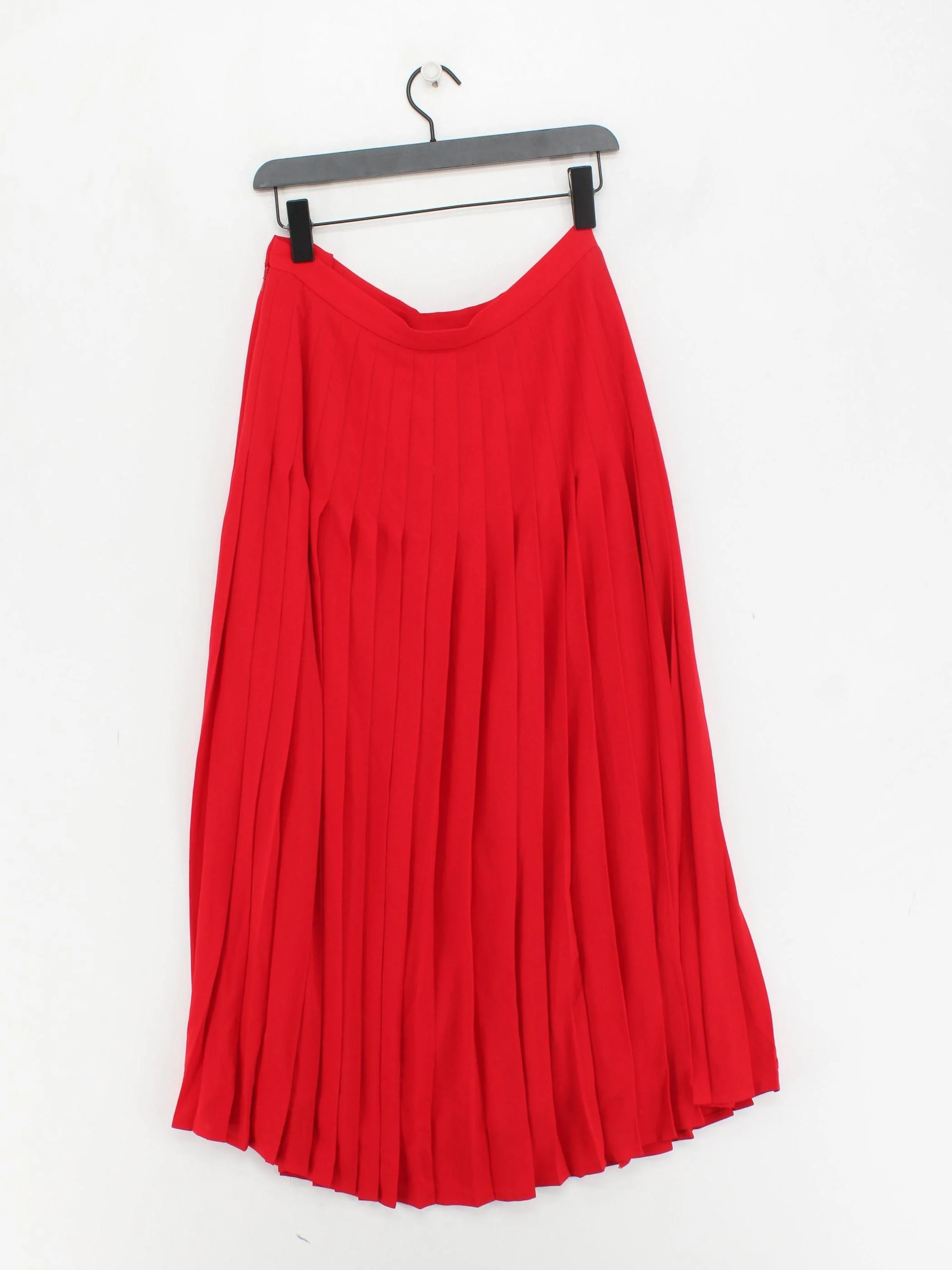 Jaeger Women's Midi Skirt UK 14 Red 100% Polyester Midi Pleated - Image 2