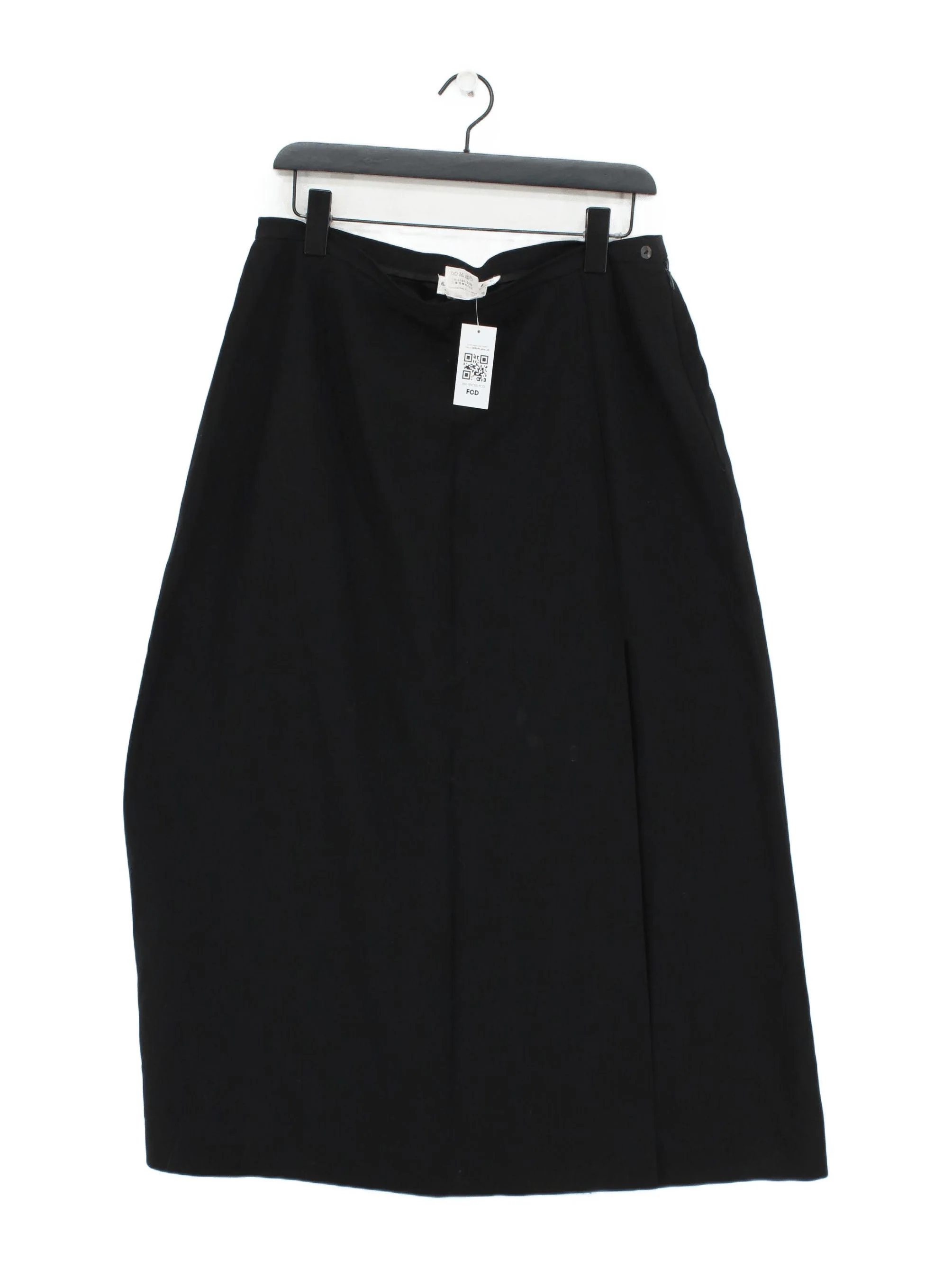 Jaeger Women's Midi Skirt XXL Black Wool with Acetate Midi A-Line