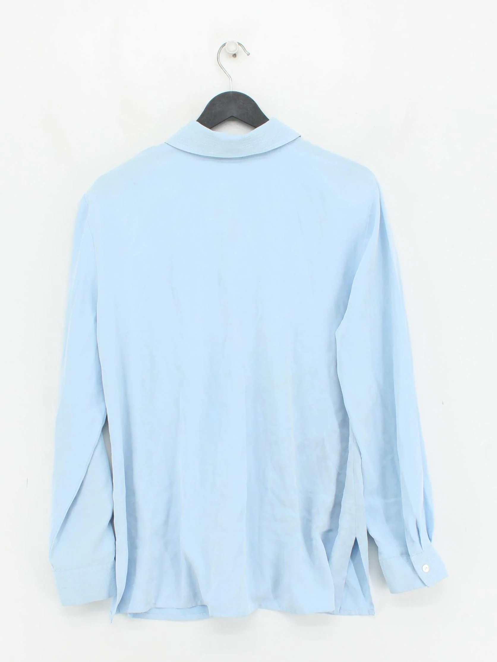 Jaeger Women's Shirt M Blue 100% Polyester Long Sleeve Collared Basic - Image 2