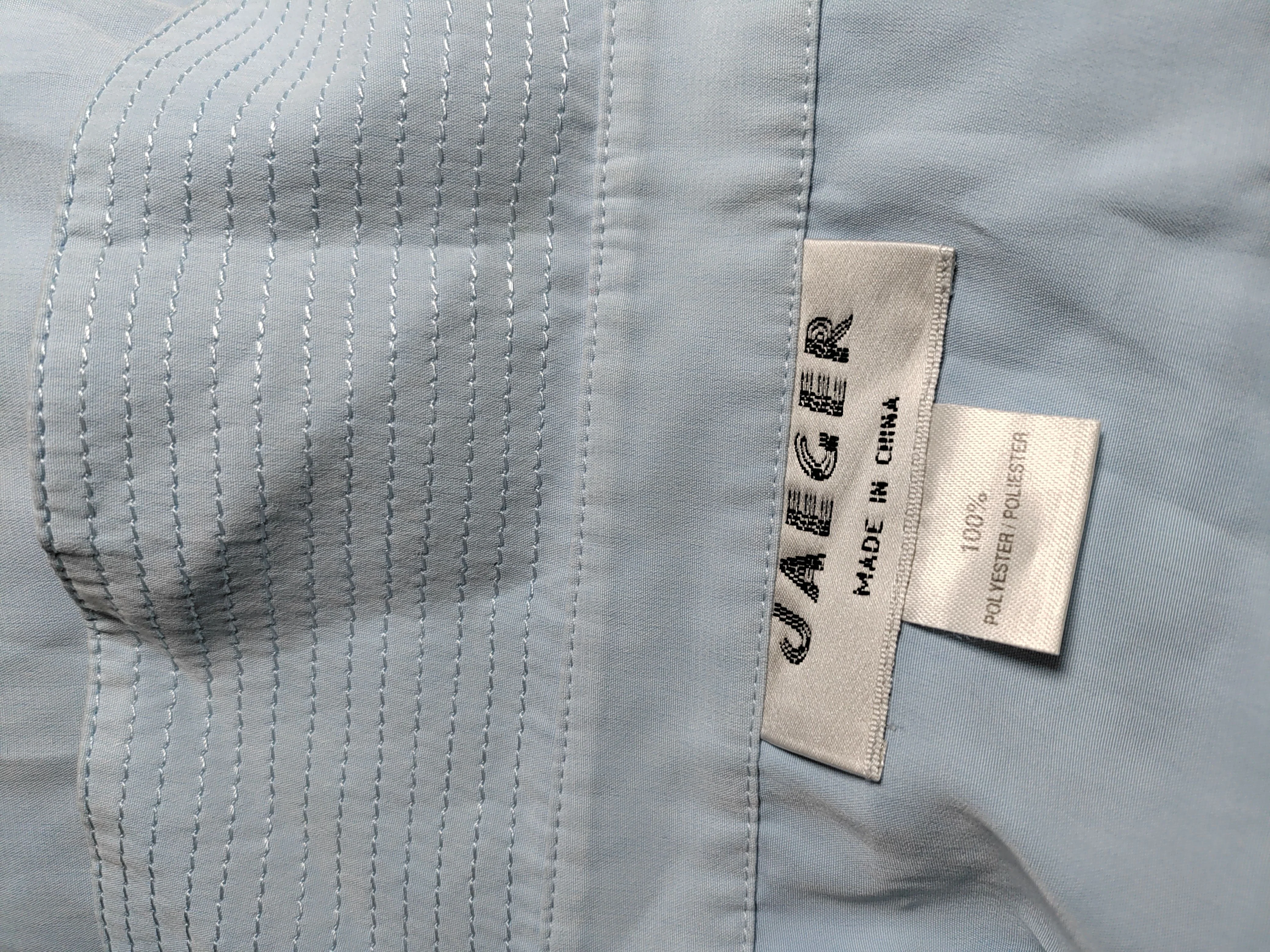 Jaeger Women's Shirt M Blue 100% Polyester Long Sleeve Collared Basic - Image 5