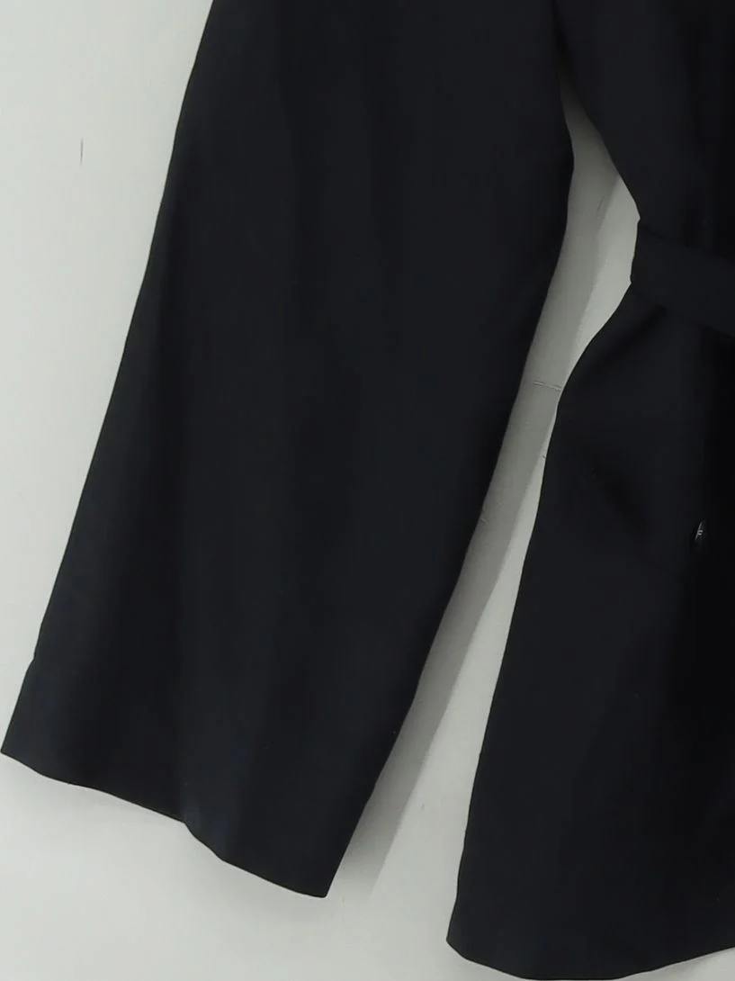 Jaeger Women's Shirt UK 14 Black Silk with Viscose Long Sleeve Collared Basic - Image 4