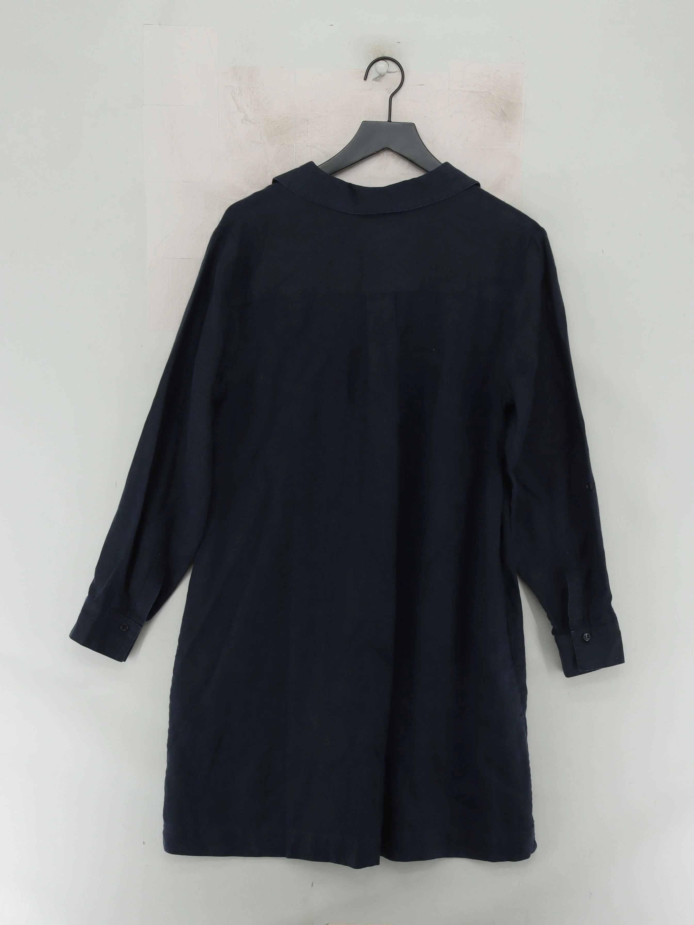 Jaeger Women's Shirt UK 16 Blue 100% Linen Long Sleeve Collared Basic - Image 2