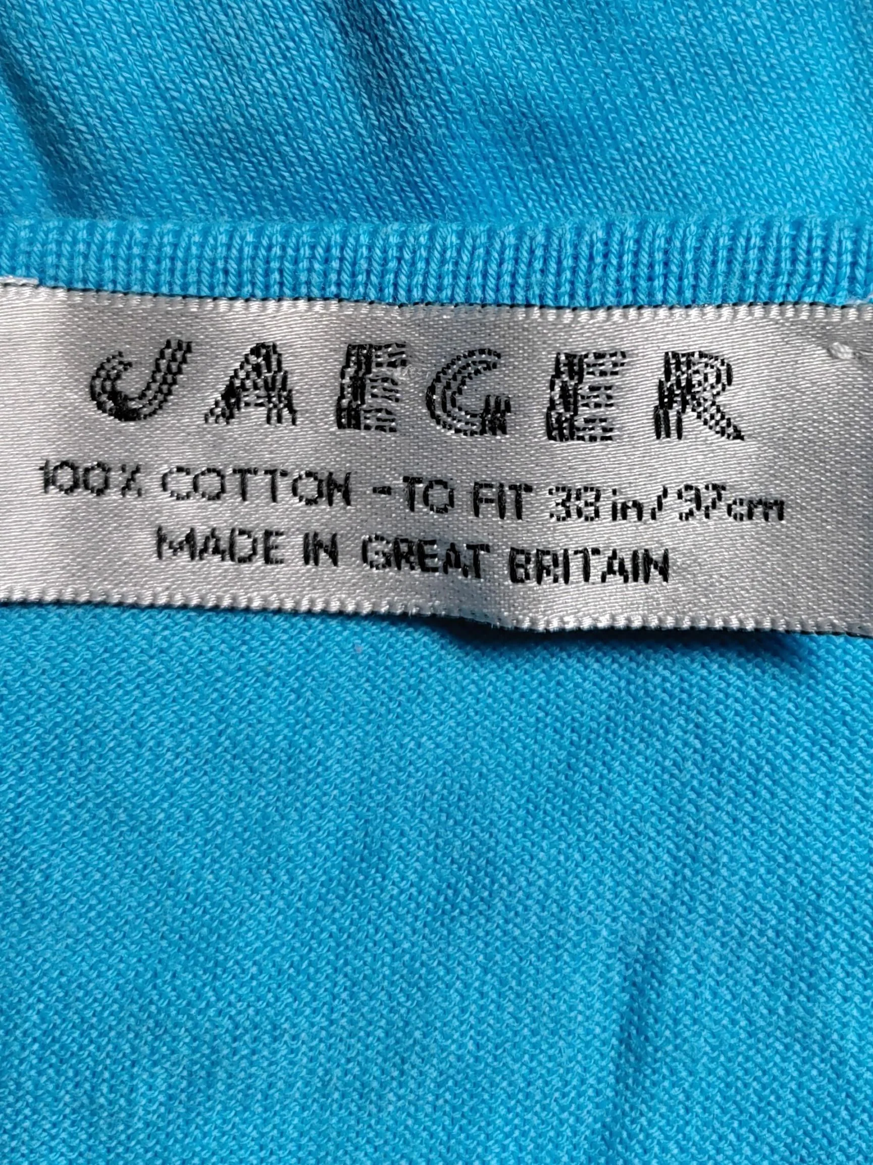 Jaeger Women's T-Shirt M Blue 100% Cotton Short Sleeve Round Neck Basic - Image 6