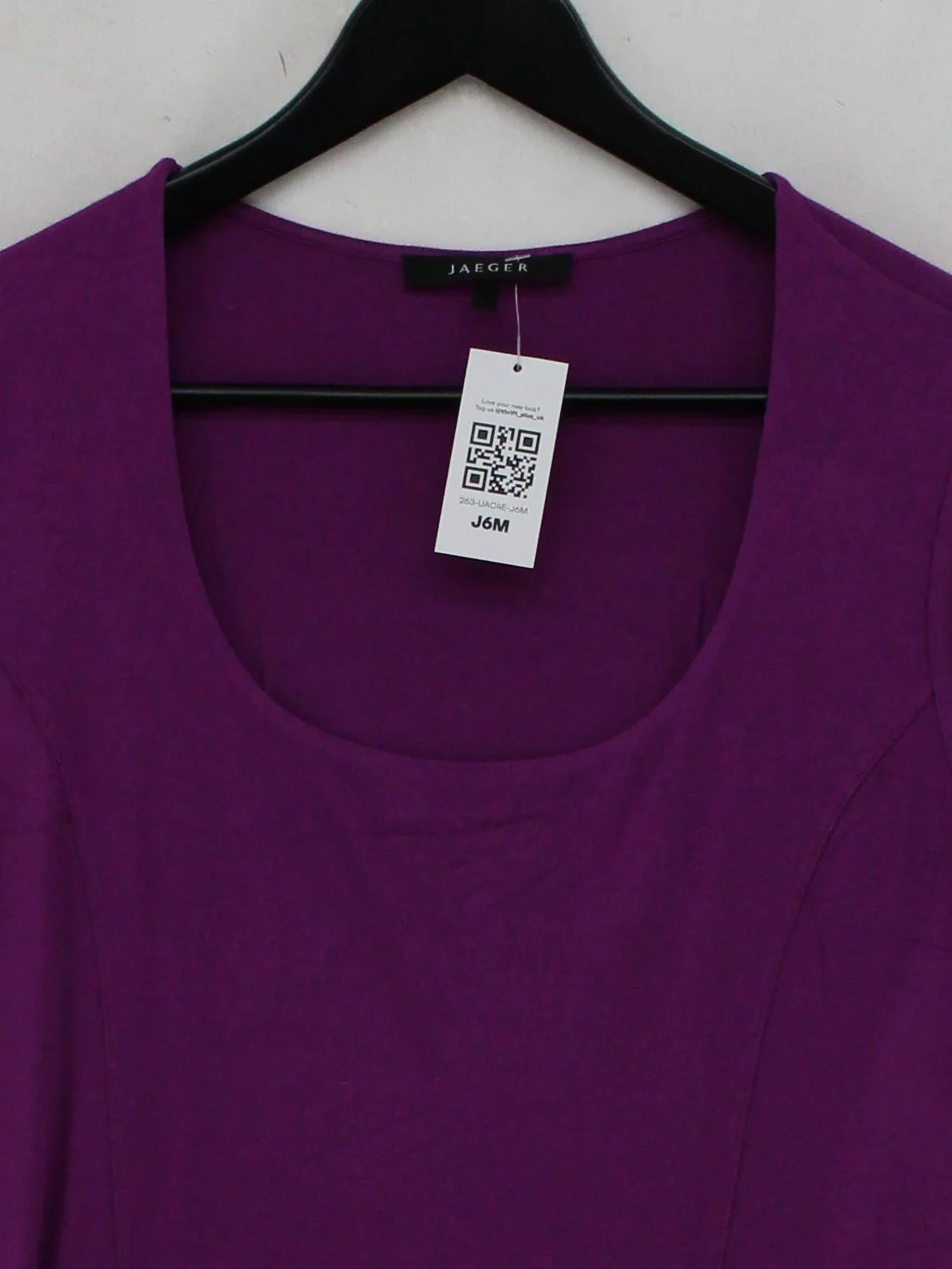 Jaeger Women's T-Shirt M Purple Viscose with Elastane Basic - Image 3