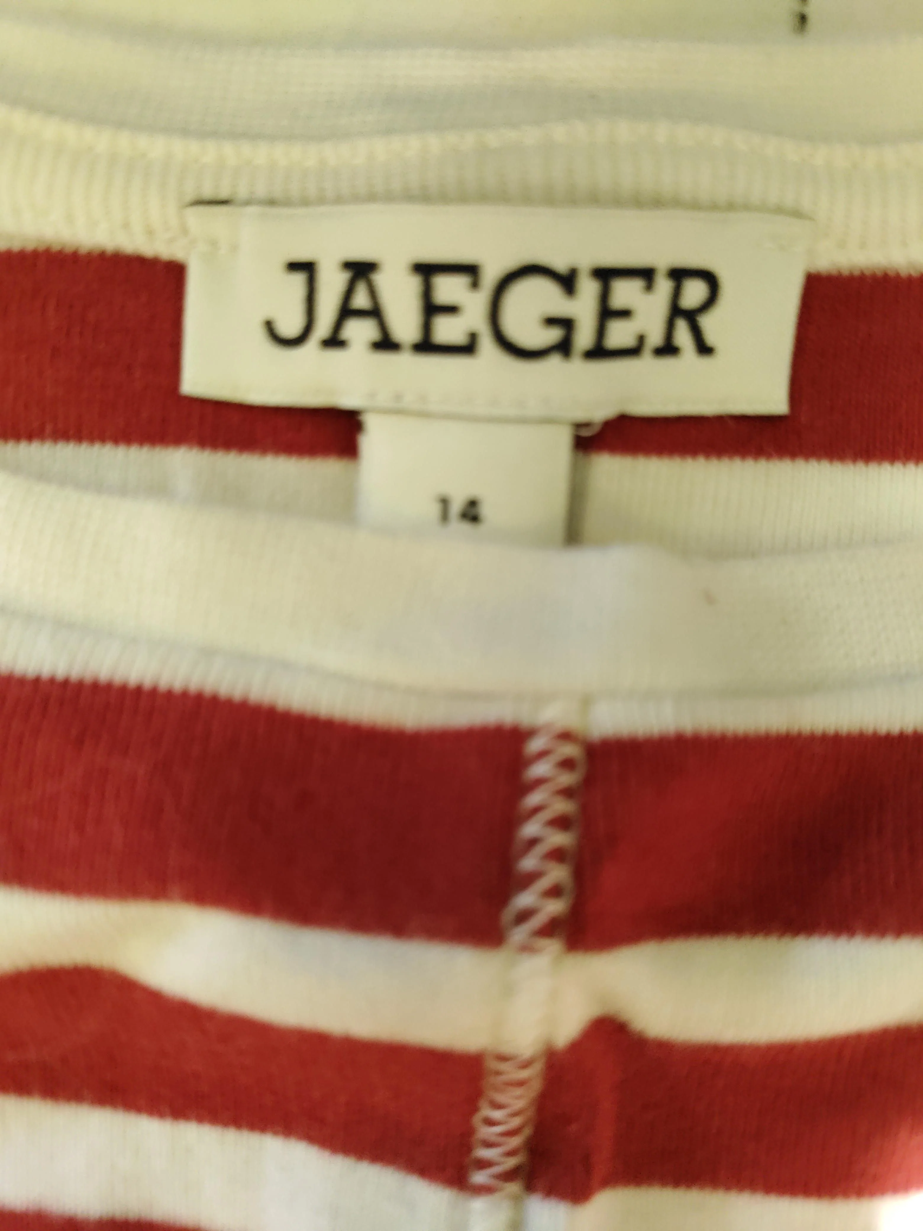 Jaeger Women's T-Shirt UK 14 Red 100% Cotton Basic - Image 5