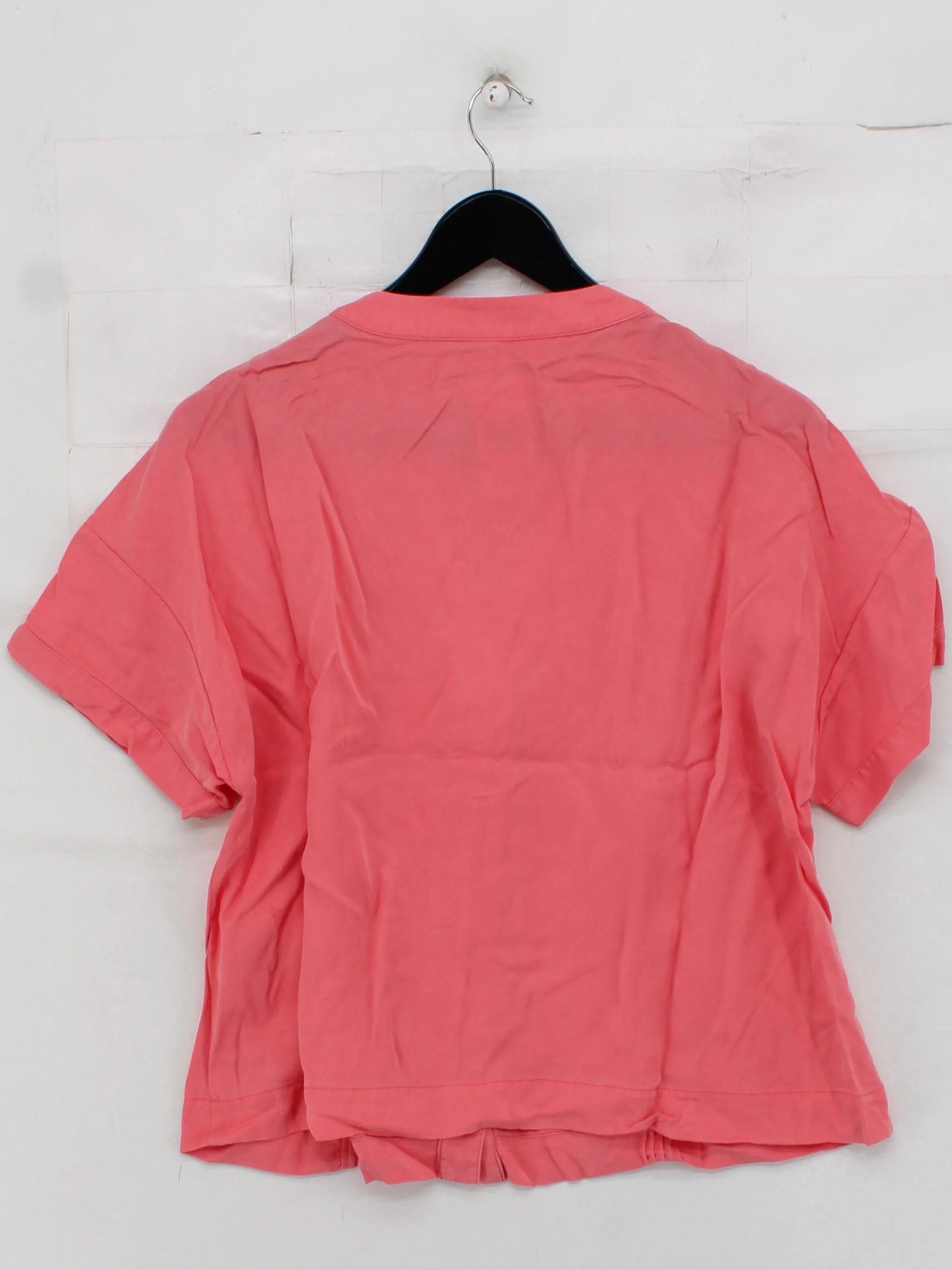 Jaeger Women's Top L Pink 100% Lyocell Modal Short Sleeve V-Neck Basic - Image 2