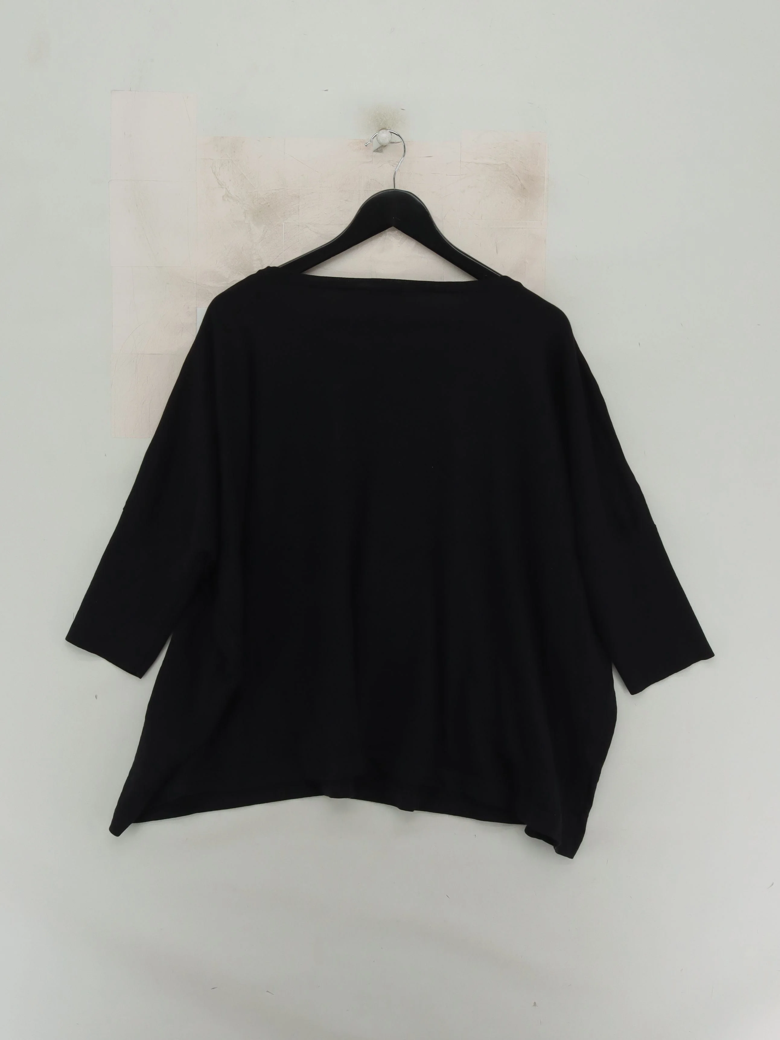 Jaeger Women's Top M Black 100% Cotton 3/4 Sleeve Round Neck Tunic - Image 2