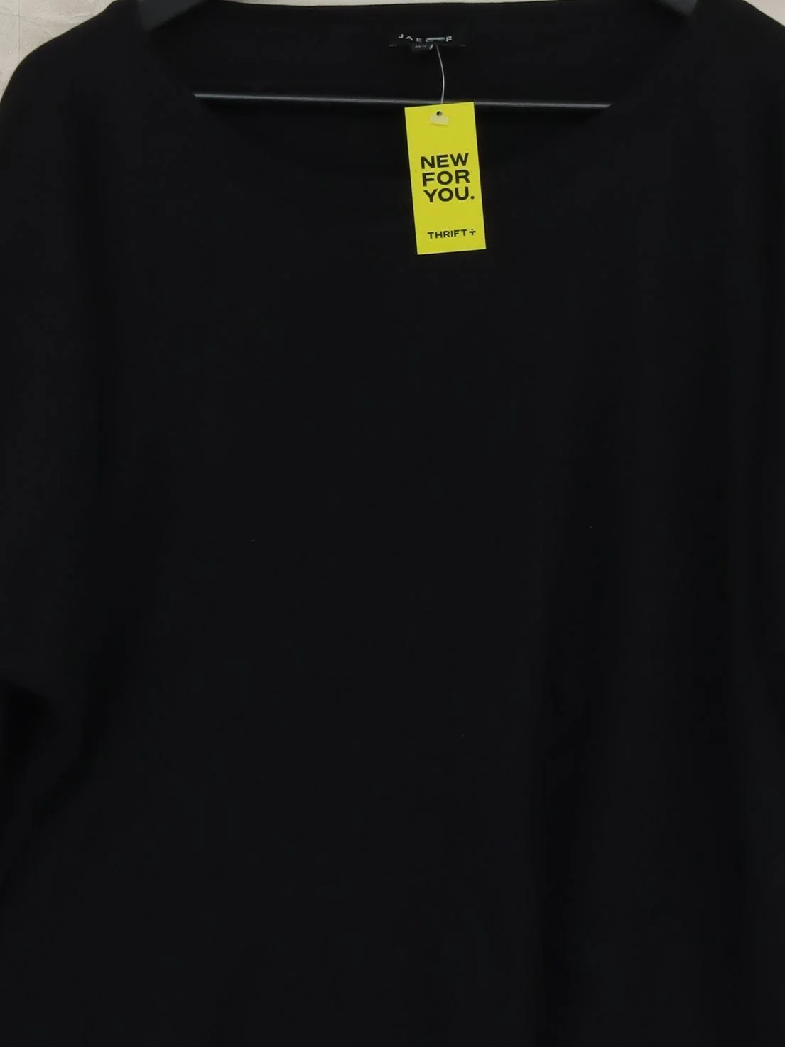Jaeger Women's Top M Black 100% Cotton 3/4 Sleeve Round Neck Tunic - Image 3