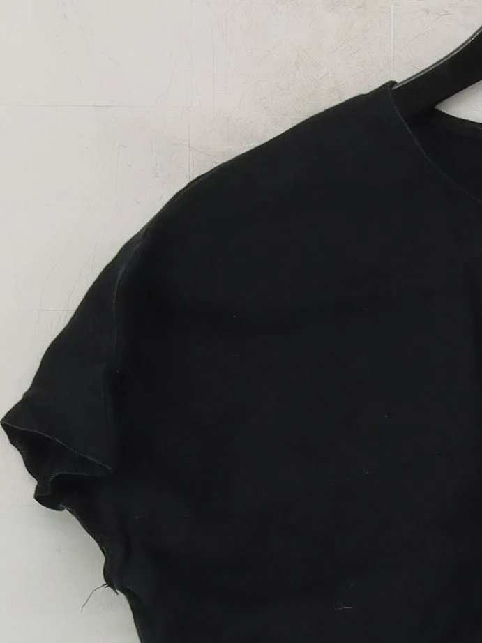 Jaeger Women's Top UK 10 Black 100% Linen Short Sleeve Round Neck Basic - Image 4