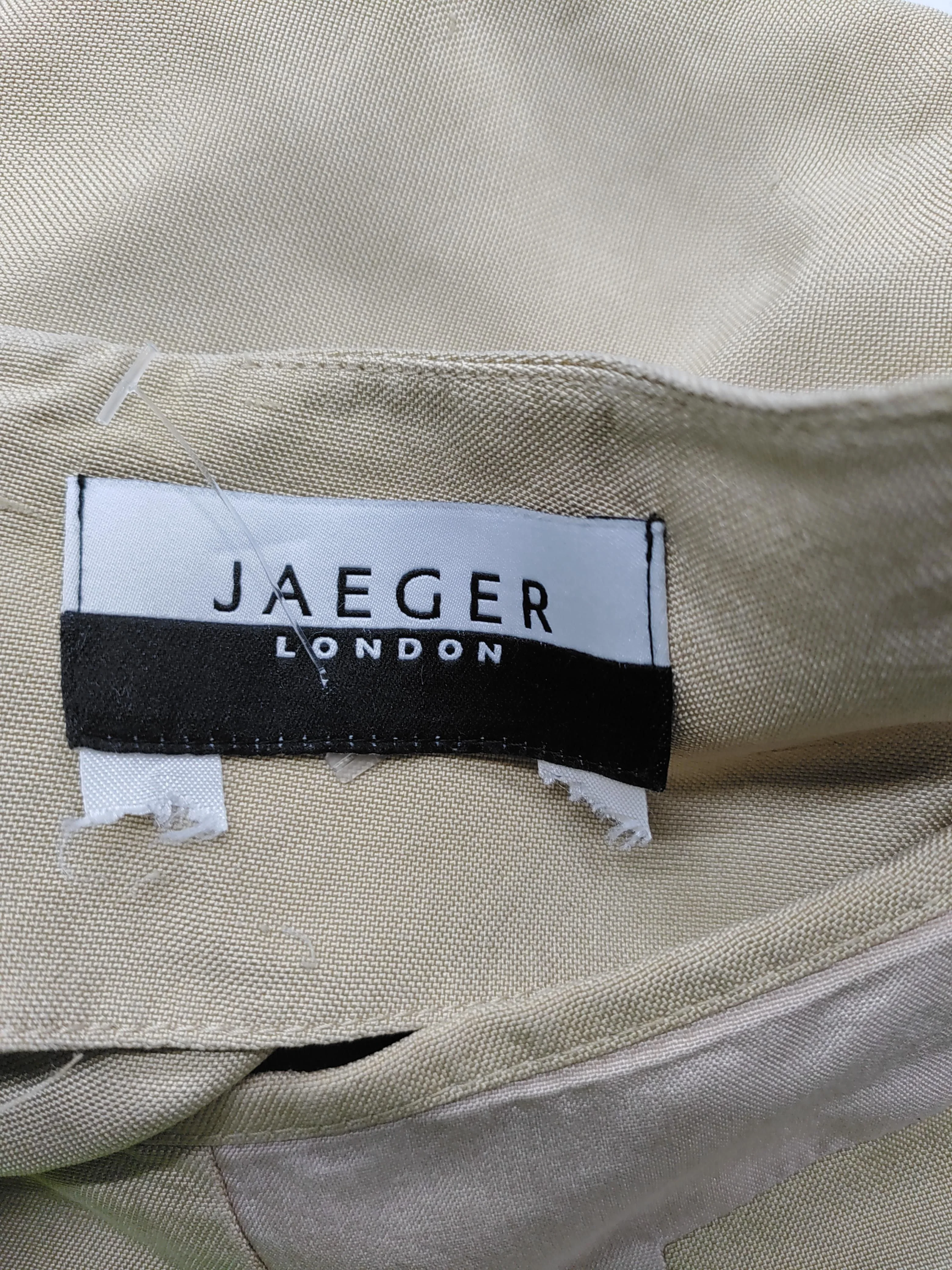 Jaeger Women's Top UK 10 Tan 100% Silk 3/4 Sleeve Square Neck Basic - Image 5