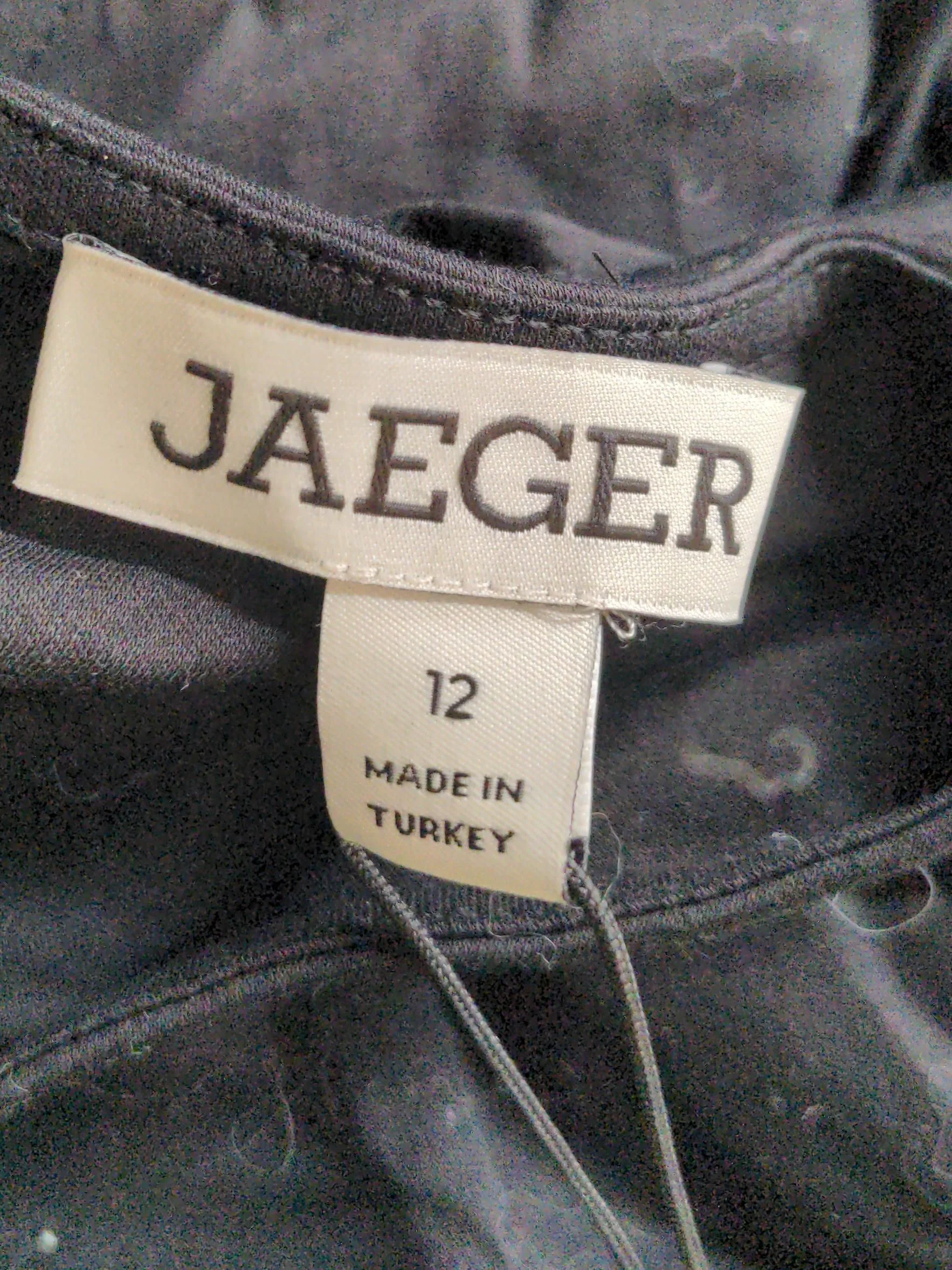 Jaeger Women's Top UK 12 Black 100% Cotton Short Sleeve Round Neck Basic - Image 6