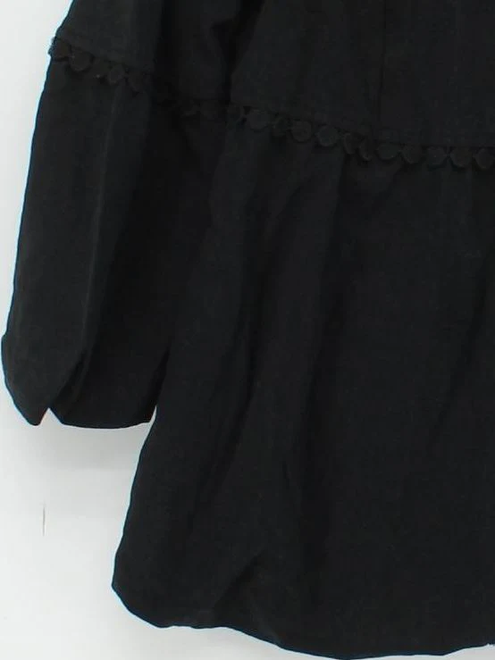 Jaeger Women's Top UK 14 Black Silk with Linen 3/4 Sleeve Round Neck Basic - Image 4