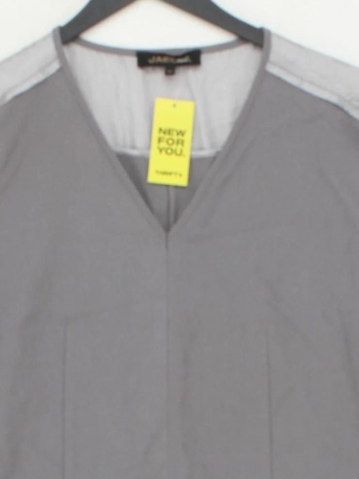 Jaeger Women's Top UK 14 Grey Viscose with Elastane, Silk Basic - Image 3