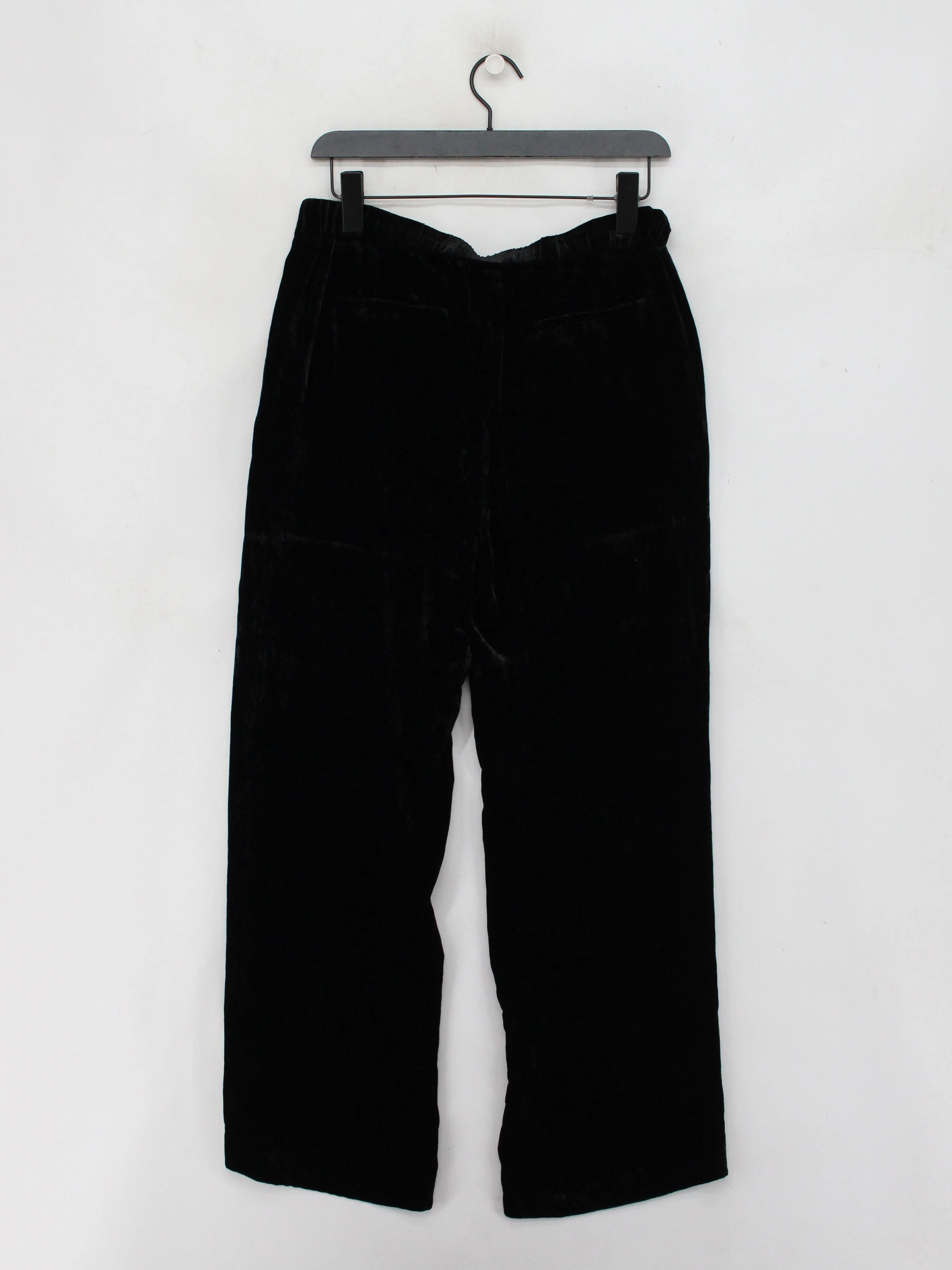 Jaeger Women's Trousers UK 10 Black Viscose with Silk, Polyester Wide-Leg Capri - Image 2