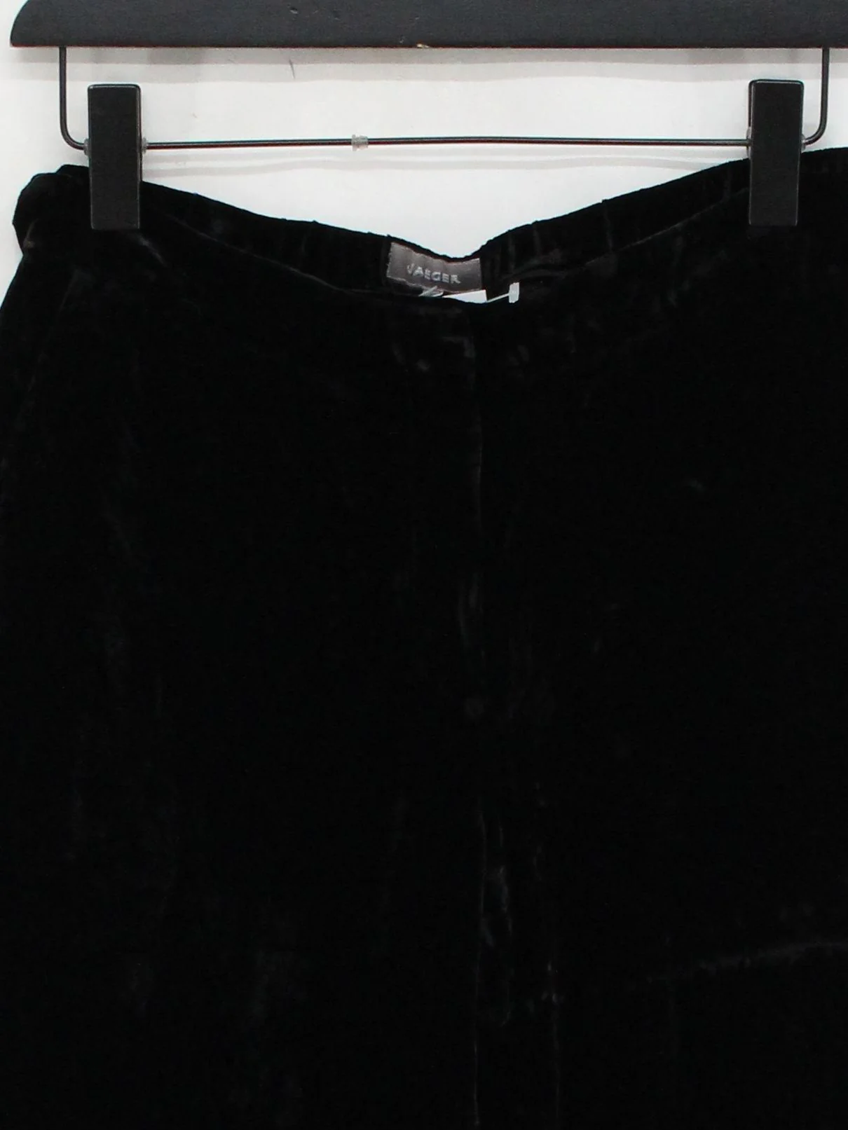 Jaeger Women's Trousers UK 10 Black Viscose with Silk, Polyester Wide-Leg Capri - Image 3