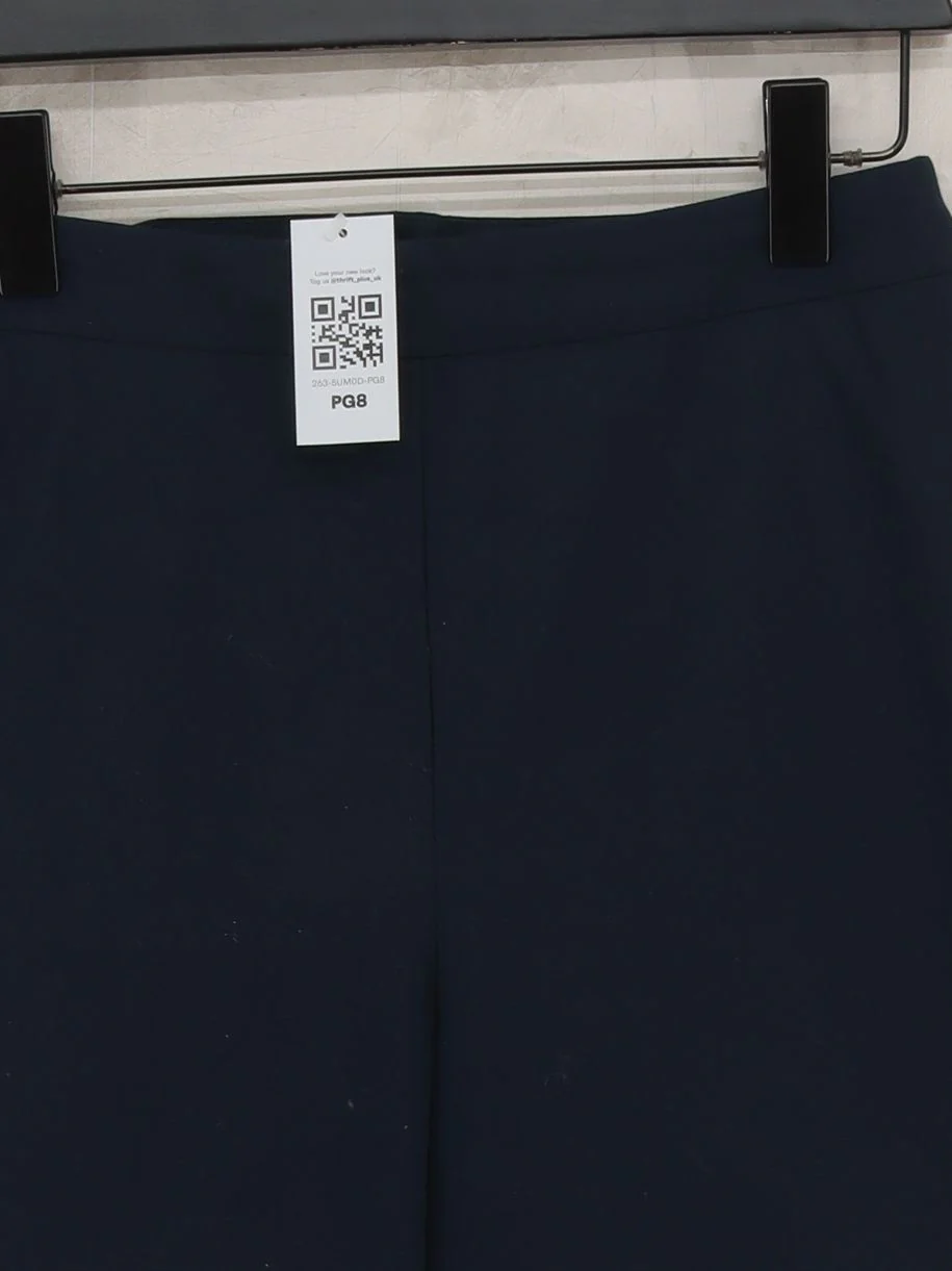 Jaeger Women's Trousers UK 10 Blue Cotton with Elastane Tapered Cropped - Image 3