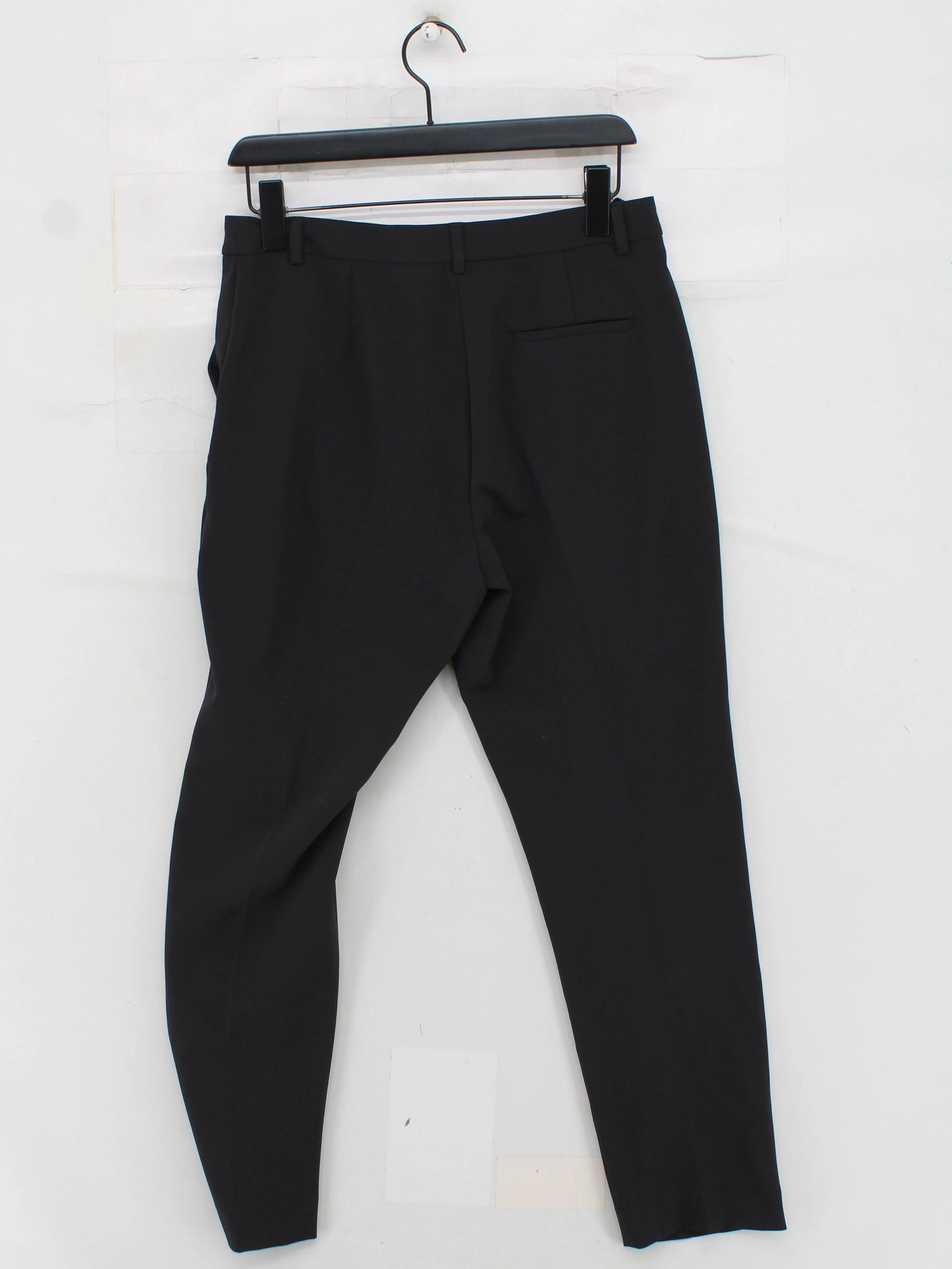 Jaeger Women's Trousers UK 12 Black Polyester with Elastane Tapered Chino - Image 2