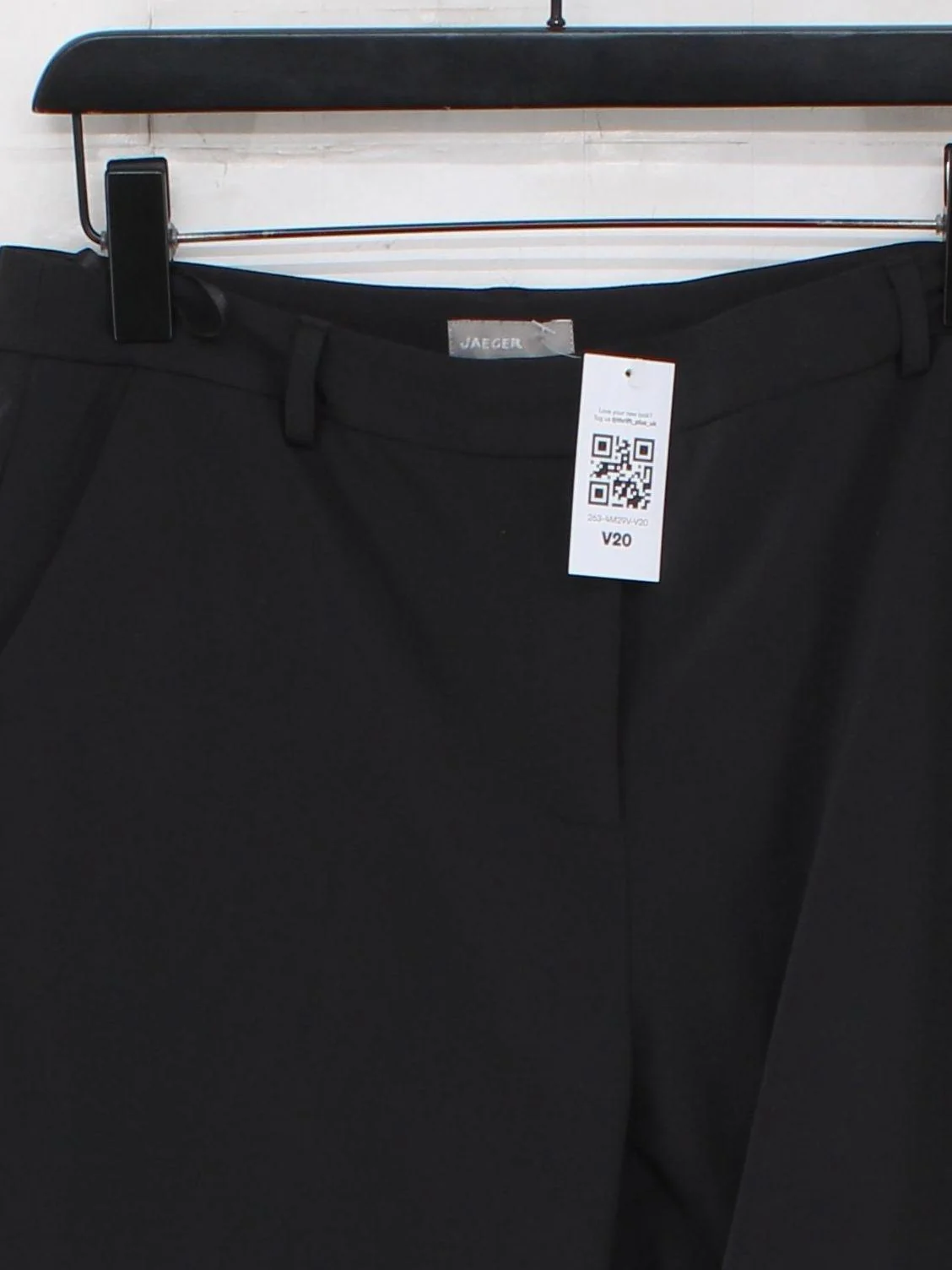 Jaeger Women's Trousers UK 12 Black Polyester with Elastane Tapered Chino - Image 3
