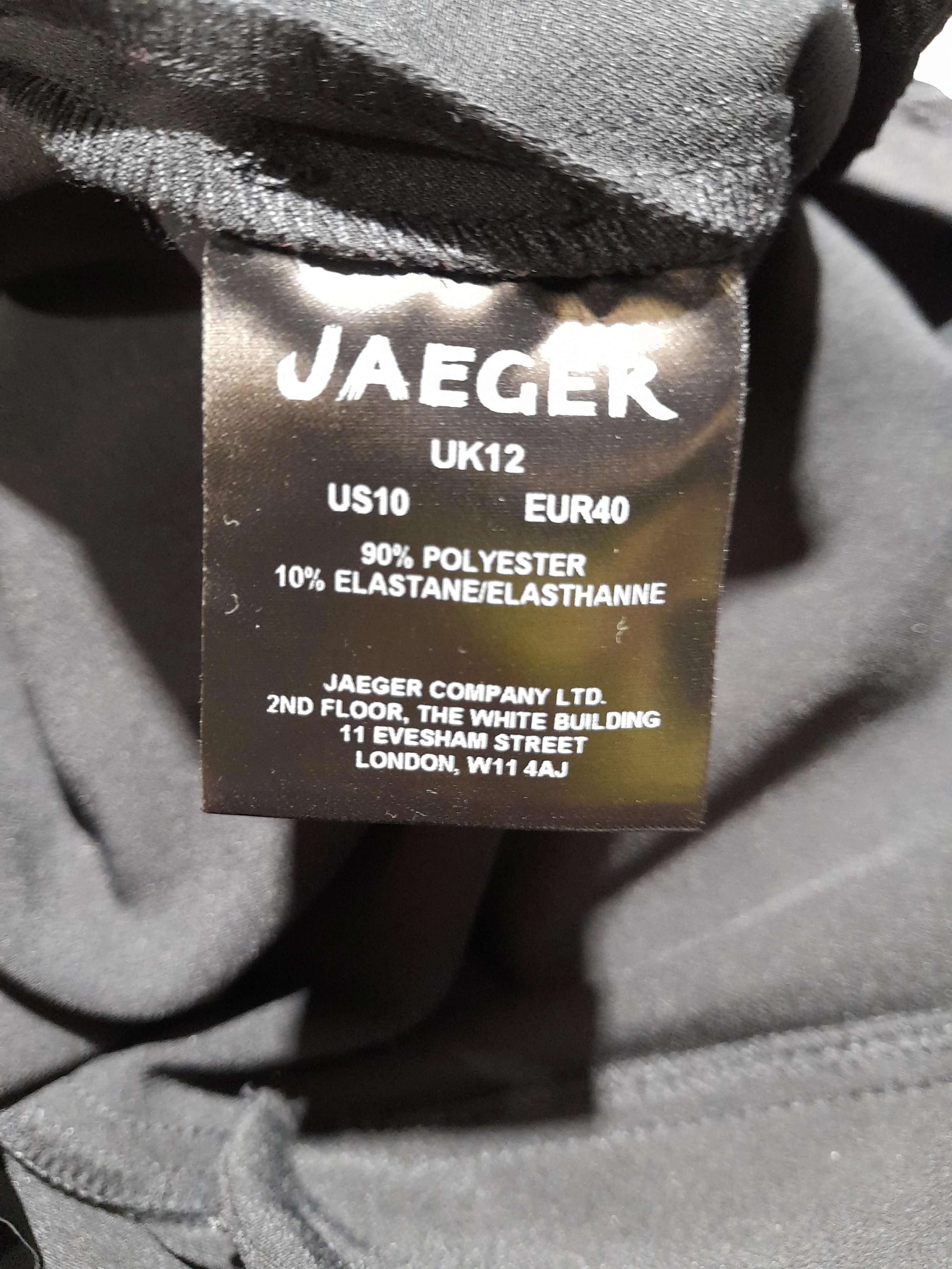 Jaeger Women's Trousers UK 12 Black Polyester with Elastane Tapered Chino - Image 6