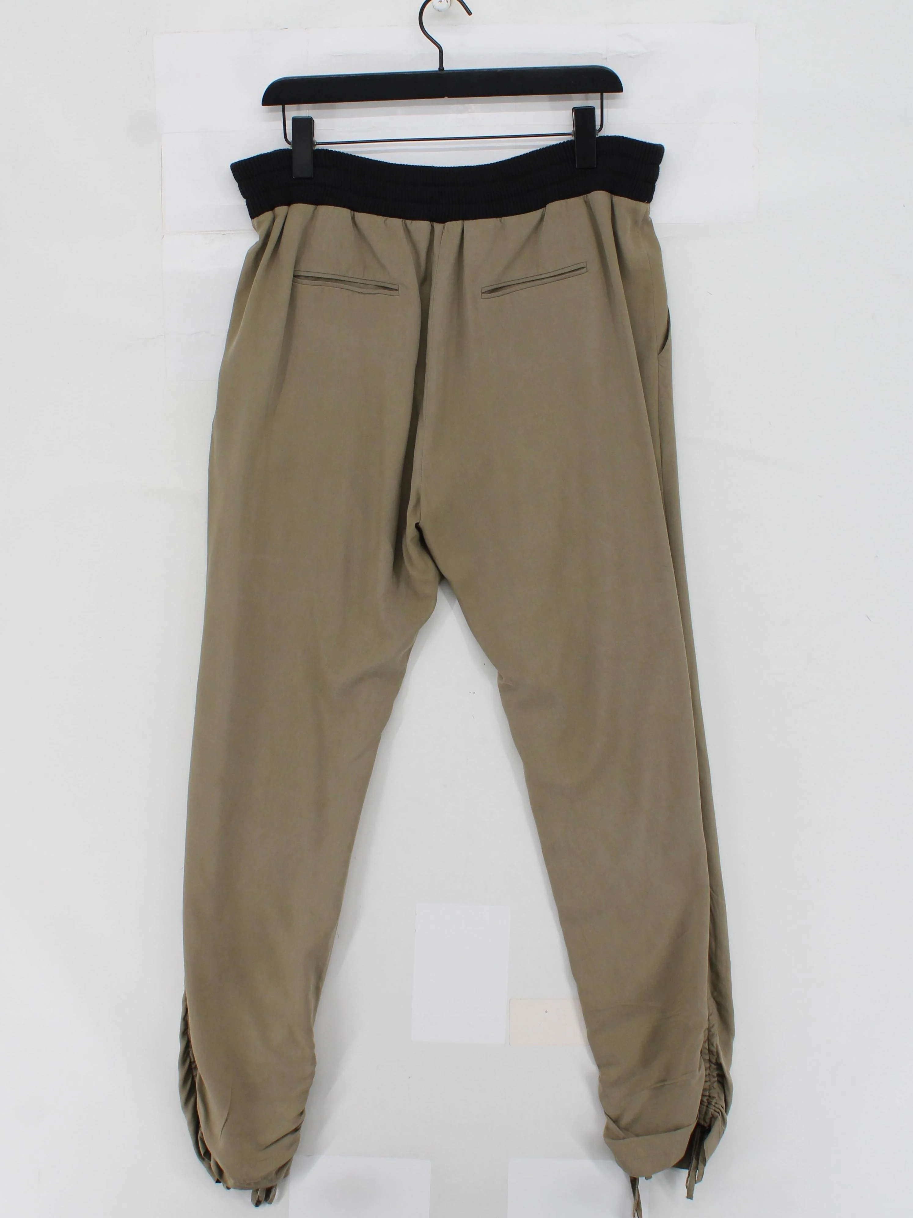 Jaeger Women's Trousers UK 12 Tan Silk with Cotton, Elastane Straight Capri - Image 2
