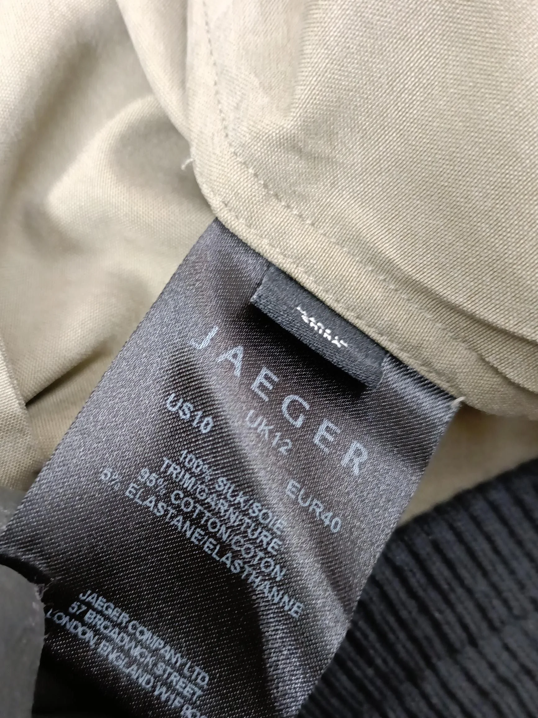 Jaeger Women's Trousers UK 12 Tan Silk with Cotton, Elastane Straight Capri - Image 7