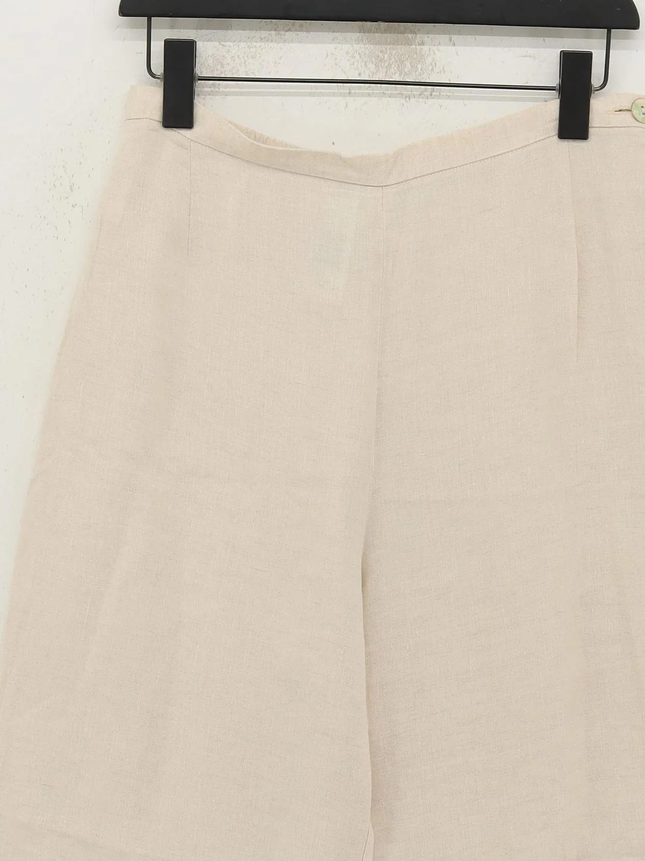 Jaeger Women's Trousers UK 14 Cream 100% Linen Wide-Leg Chino - Image 3