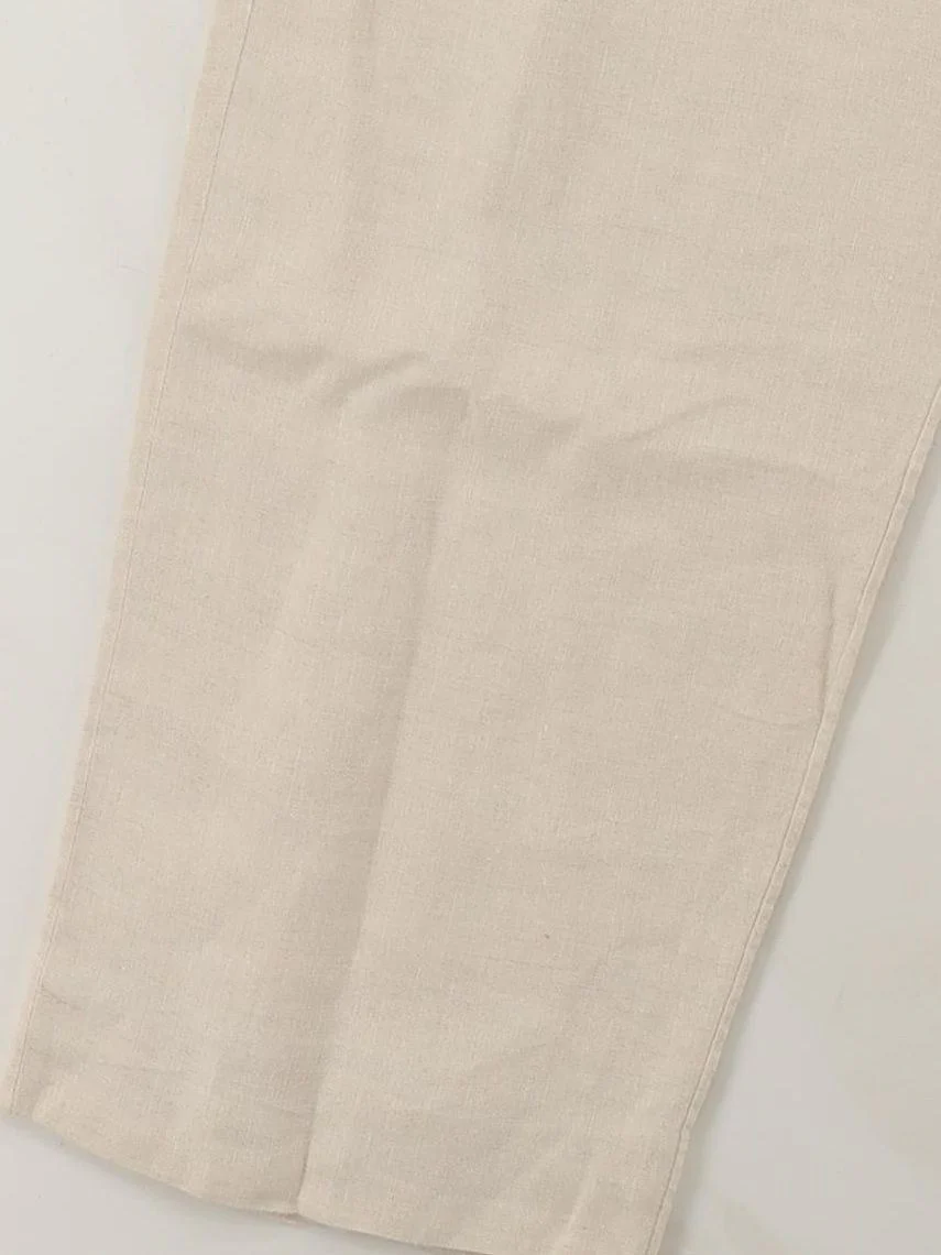 Jaeger Women's Trousers UK 14 Cream 100% Linen Wide-Leg Chino - Image 4