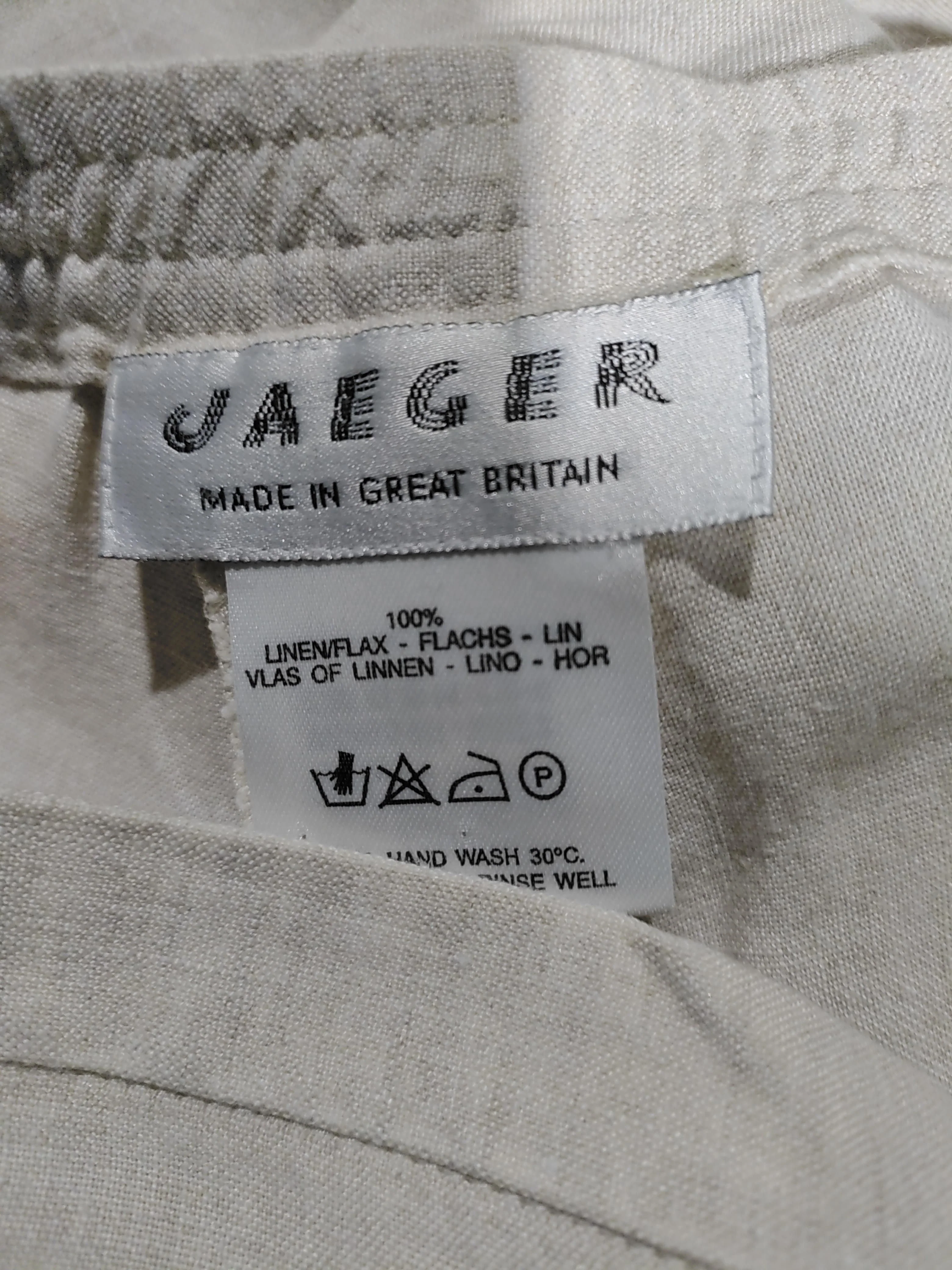 Jaeger Women's Trousers UK 14 Cream 100% Linen Wide-Leg Chino - Image 5