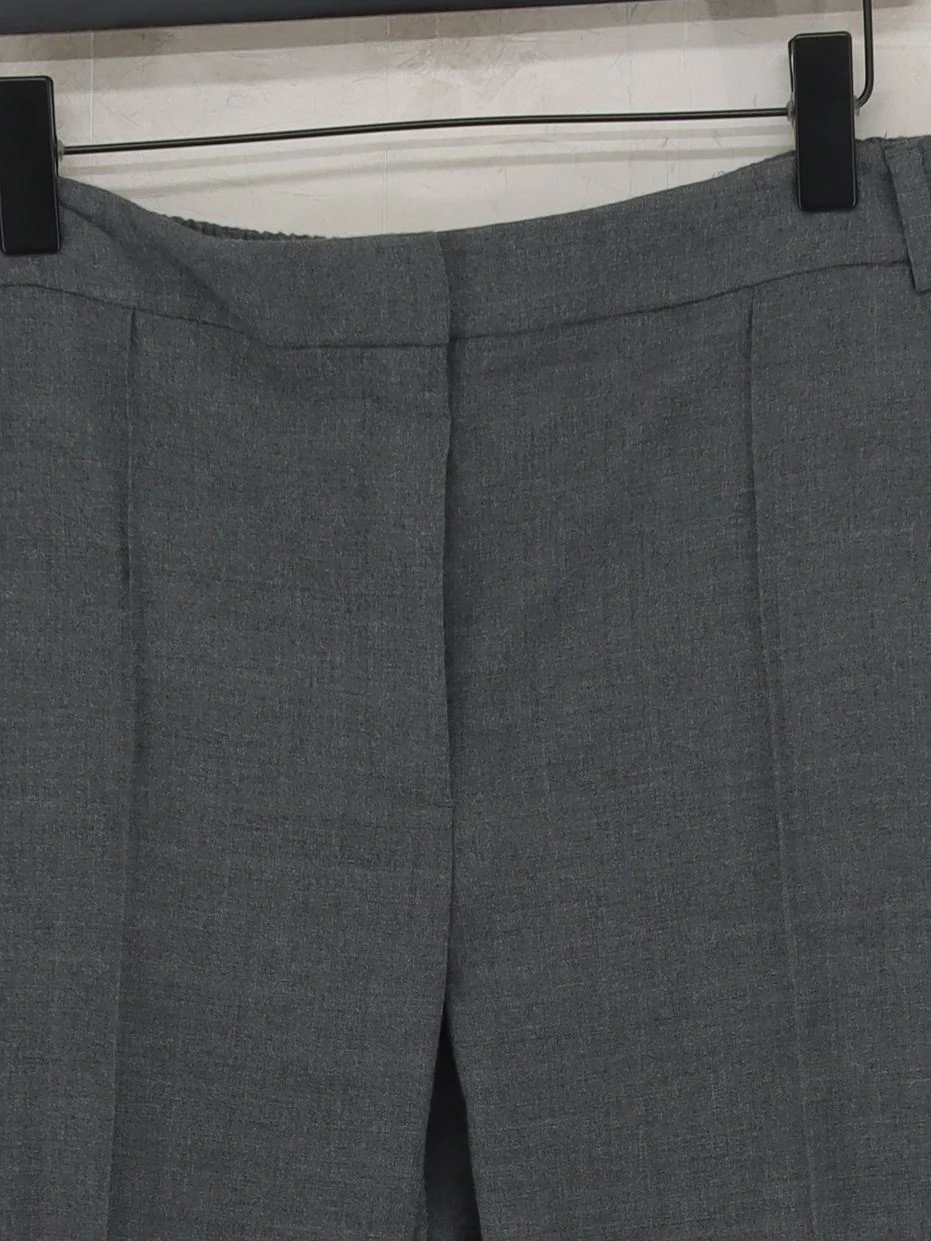 Jaeger Women's Trousers UK 14 Grey 100% Other Straight Cropped - Image 3