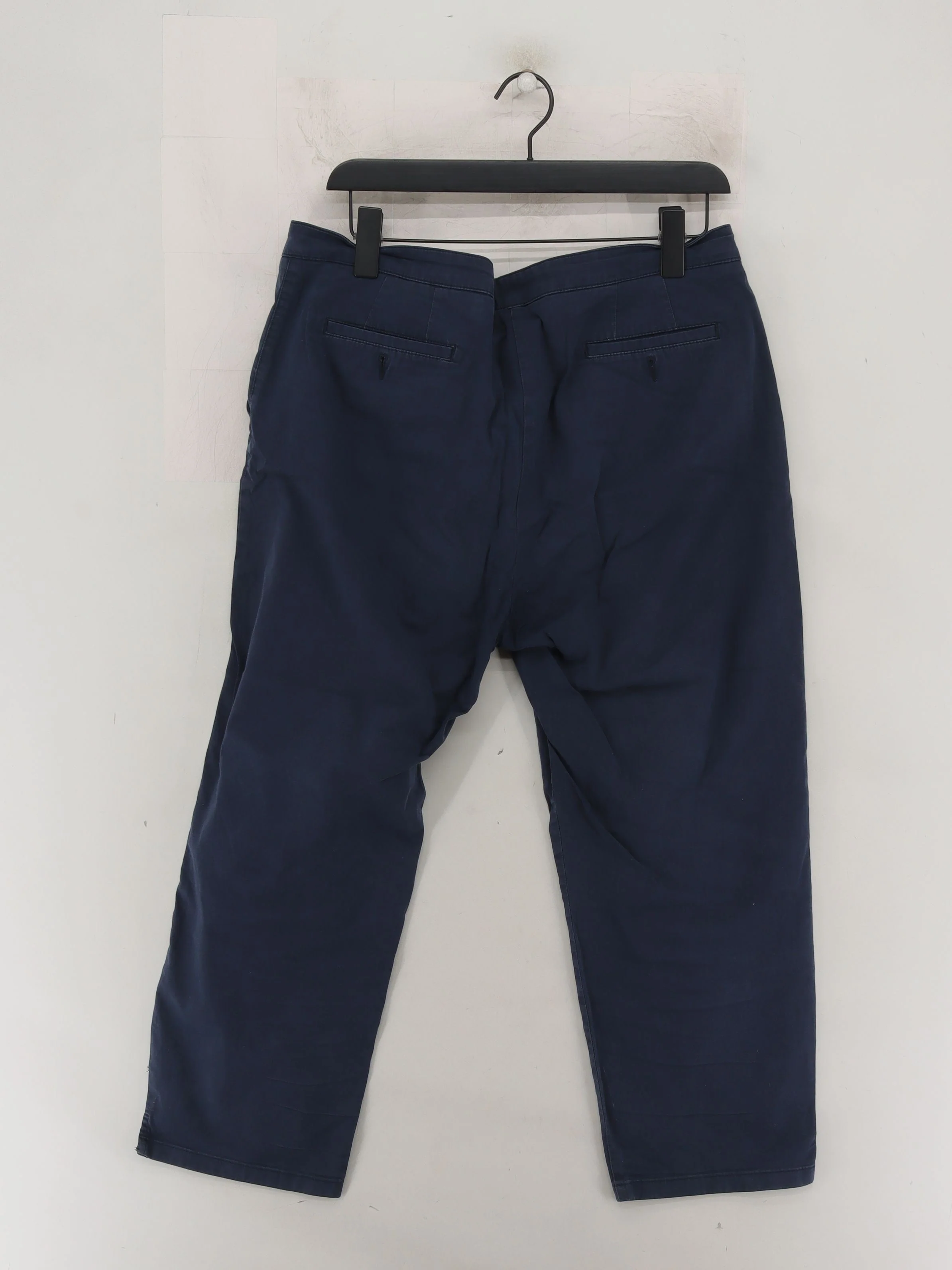Jaeger Women's Trousers UK 16 Blue Cotton with Elastane Straight Capri - Image 2