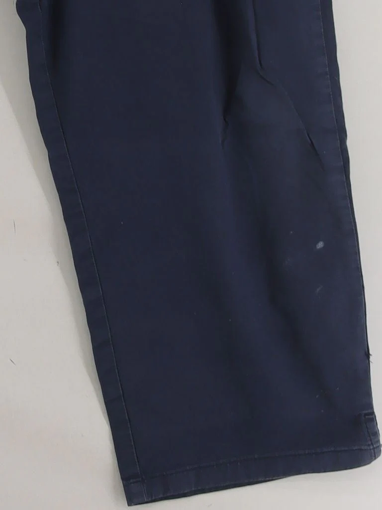 Jaeger Women's Trousers UK 16 Blue Cotton with Elastane Straight Capri - Image 4