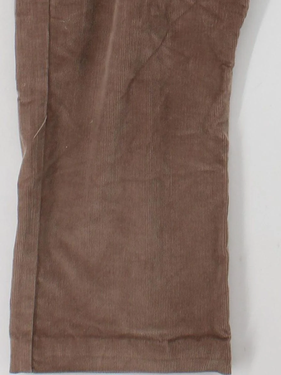 Jaeger Women's Trousers UK 18 Tan Cotton with Elastane Straight Cropped - Image 4