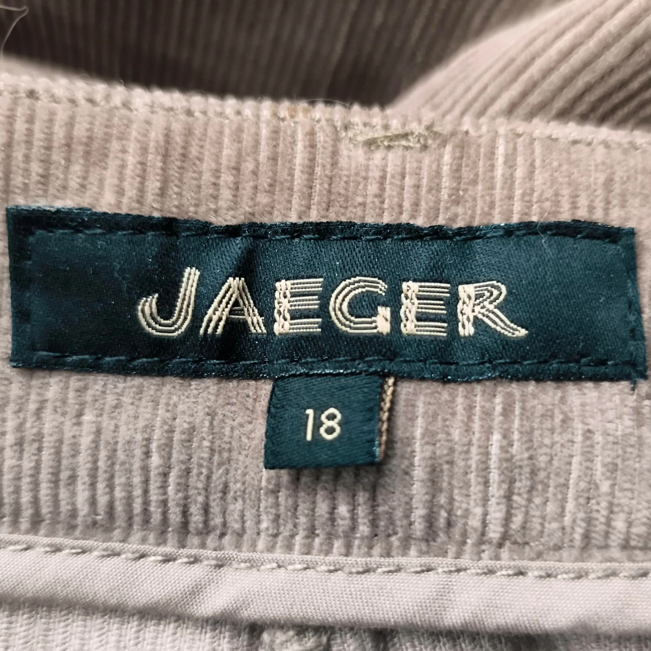 Jaeger Women's Trousers UK 18 Tan Cotton with Elastane Straight Cropped - Image 5