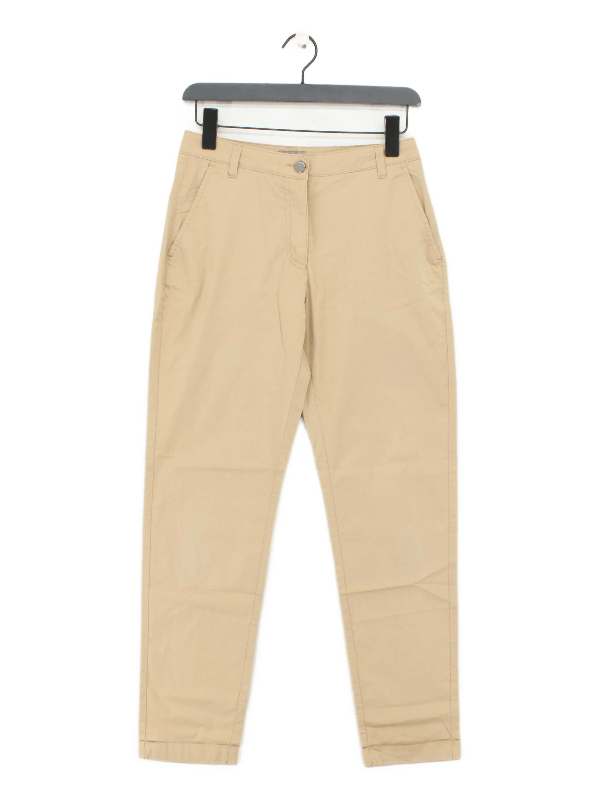 Jaeger Women's Trousers UK 8 Tan Cotton with Elastane Tapered Chino