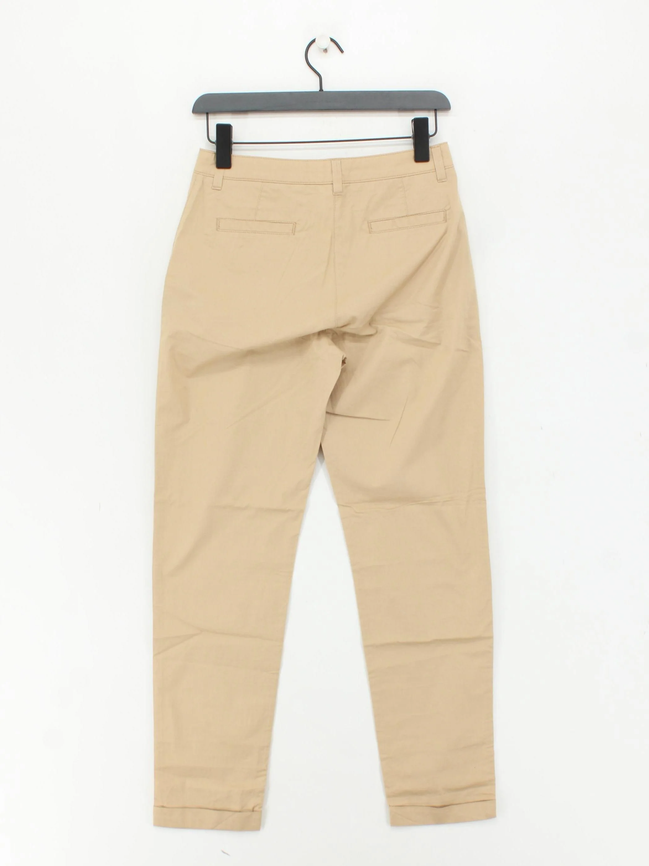 Jaeger Women's Trousers UK 8 Tan Cotton with Elastane Tapered Chino - Image 2