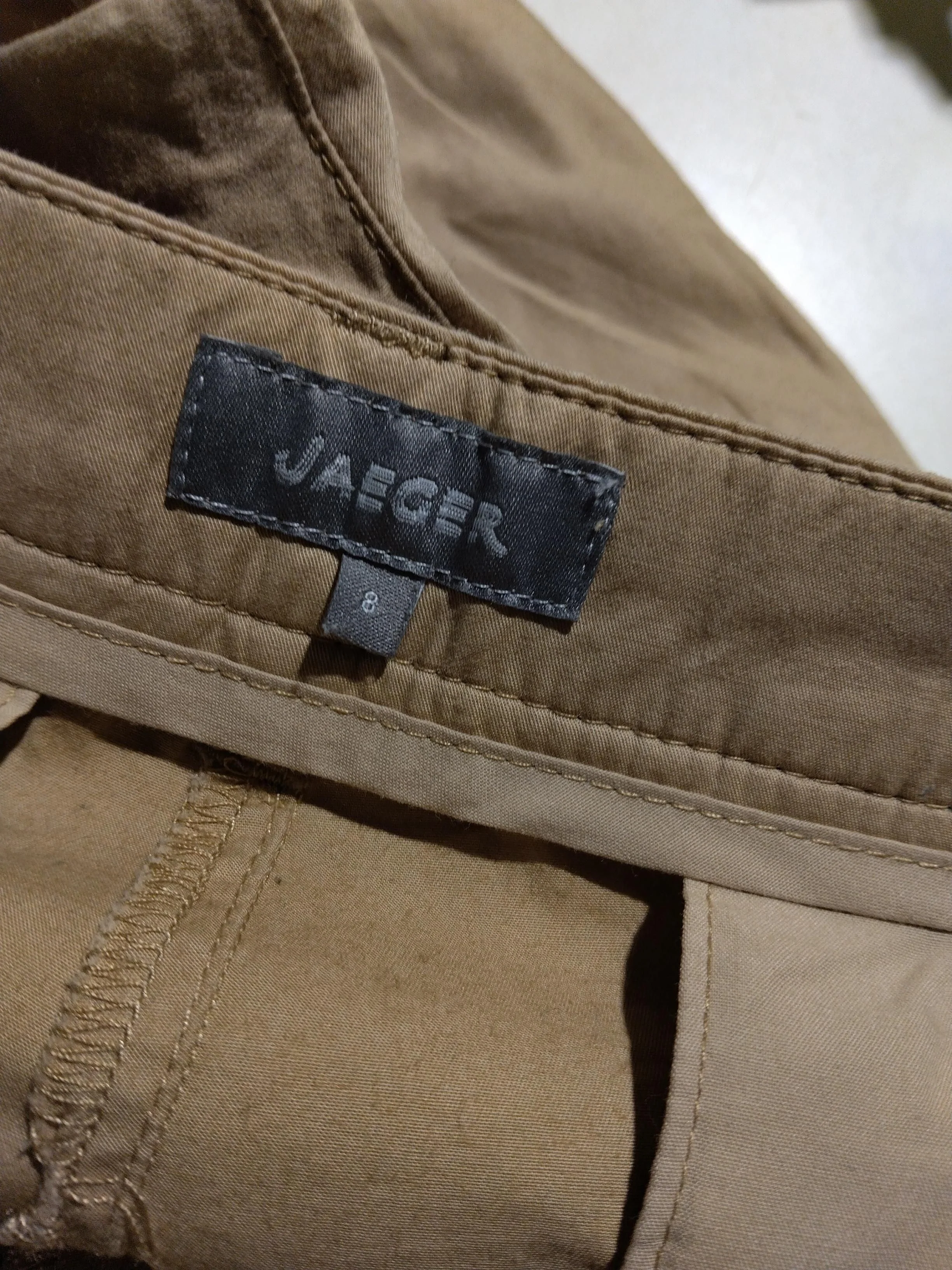 Jaeger Women's Trousers UK 8 Tan Cotton with Elastane Tapered Chino - Image 5