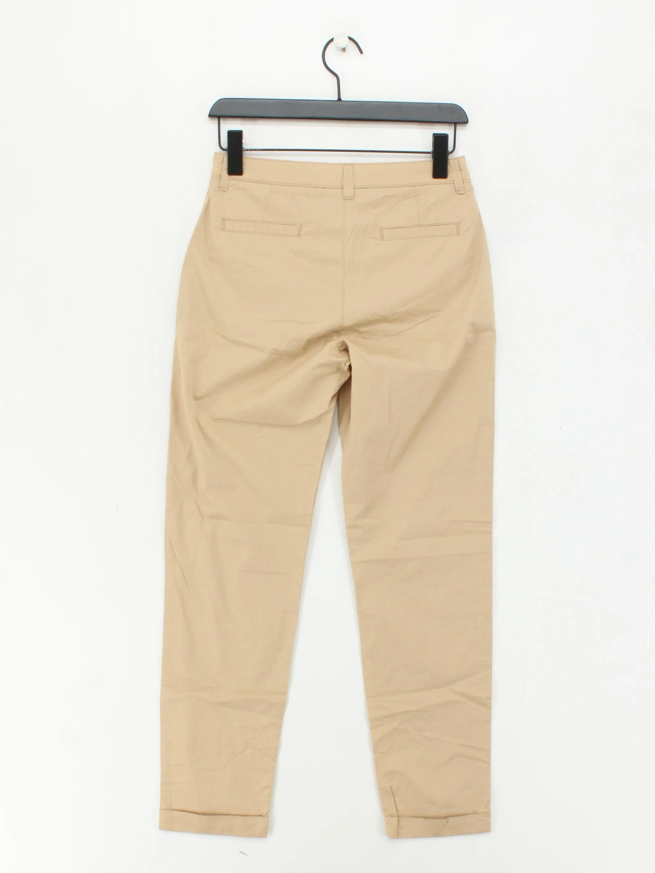 Jaeger Women's Trousers UK 8 Tan Cotton with Elastane Tapered Chino - Image 2