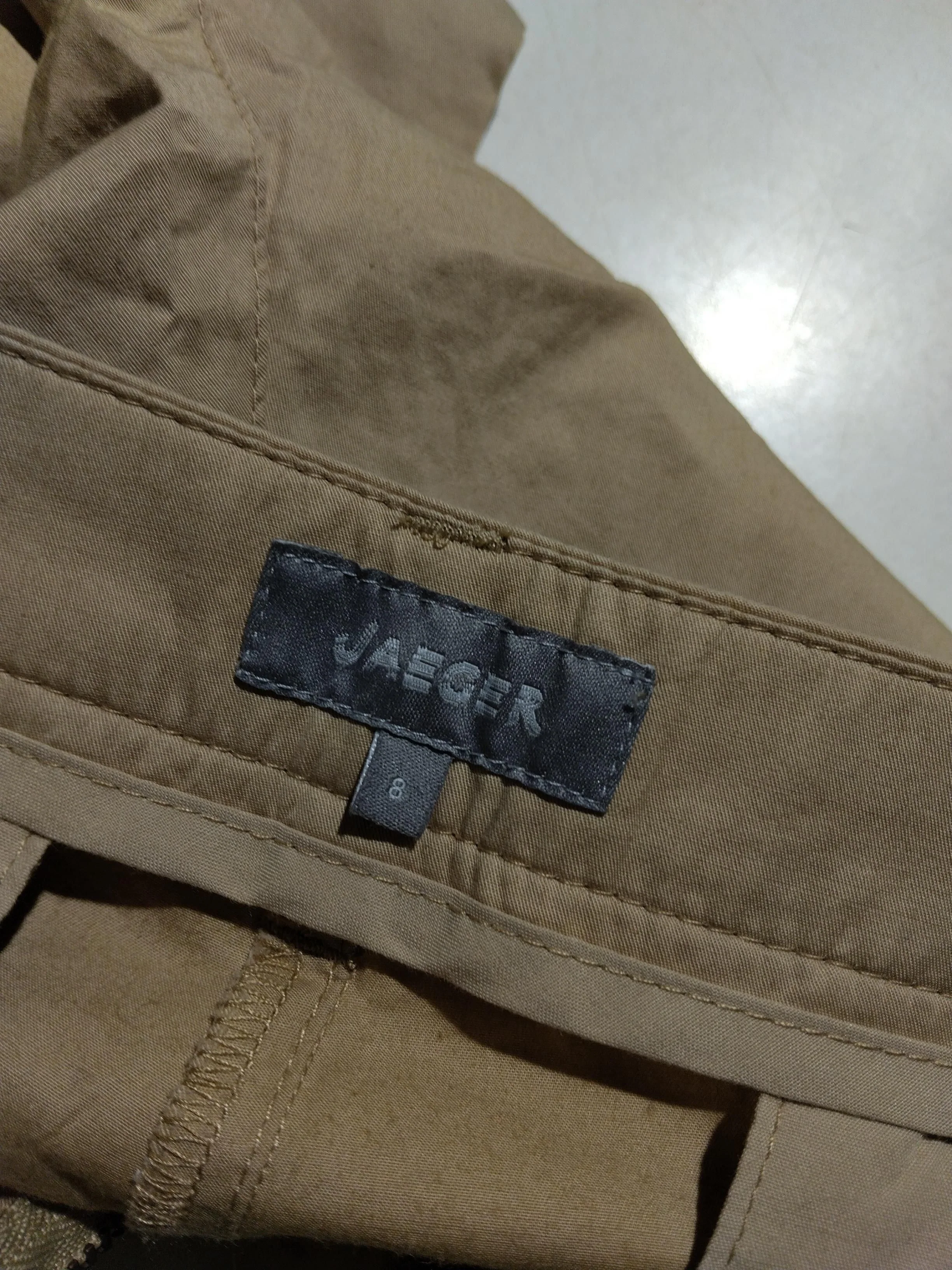 Jaeger Women's Trousers UK 8 Tan Cotton with Elastane Tapered Chino - Image 5